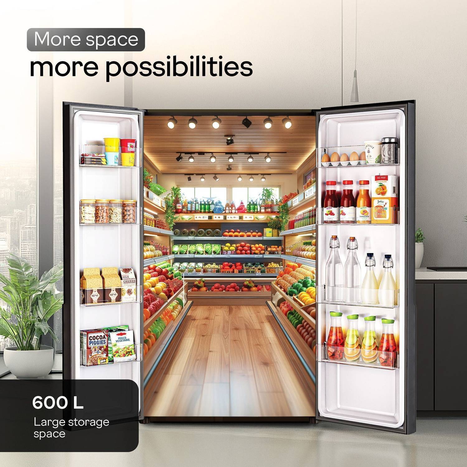 Godrej 600 L Frost Free Side by Side 3 Star Refrigerator with