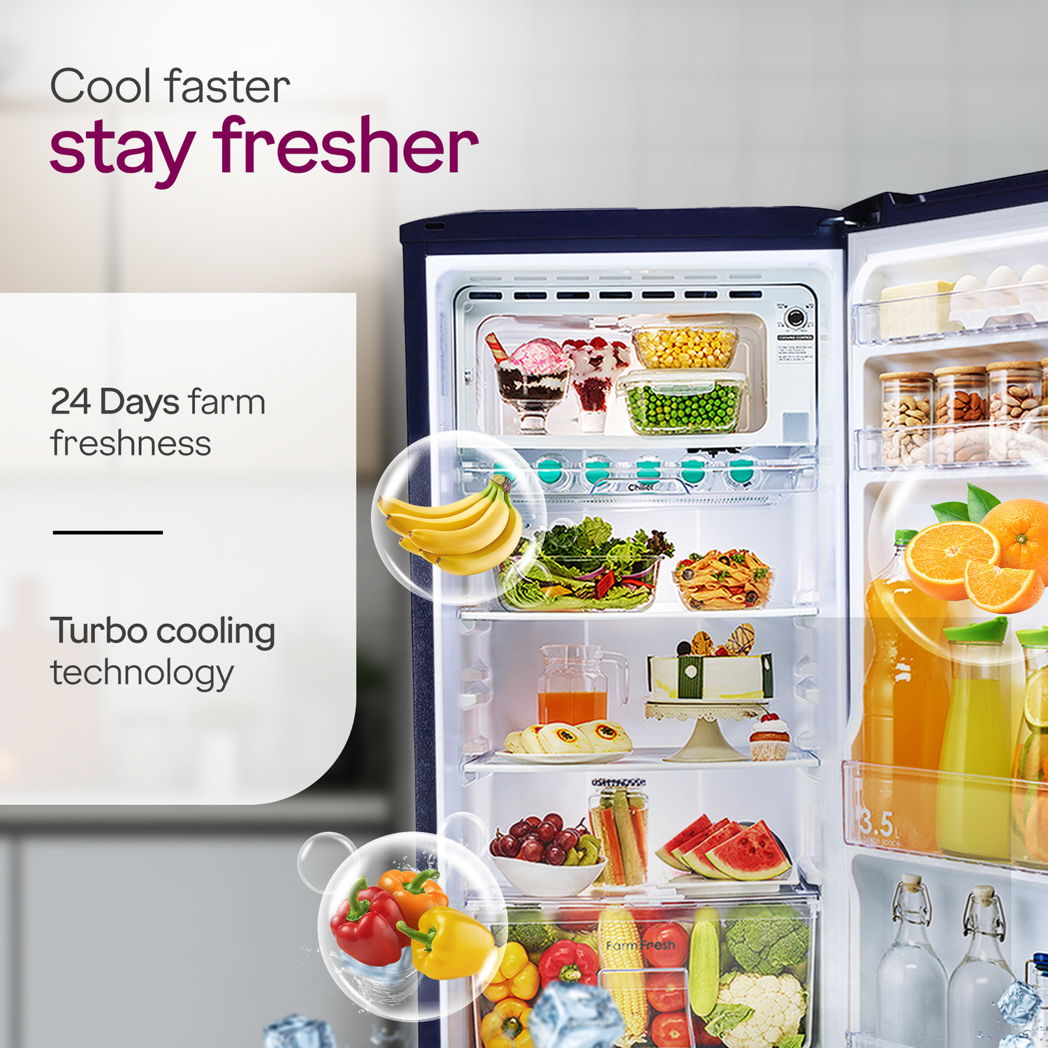 Image of Godrej 180 L Direct Cool Single Door 4 Star Refrigerator with Base Drawer with Faster Bottle Cooling And Ice Making