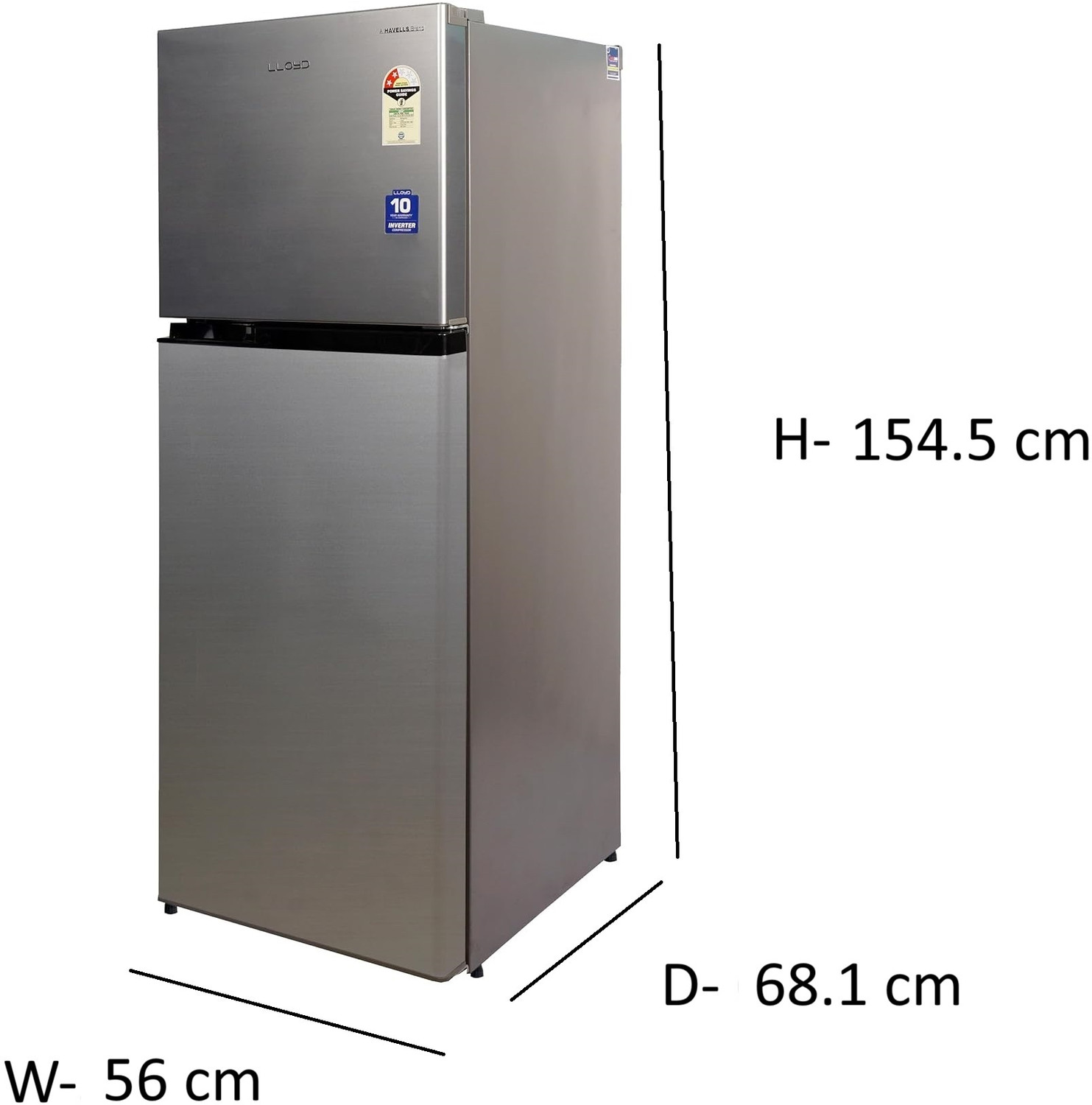 Image of Lloyd 240 L Frost Free Double Door 2 Star Refrigerator