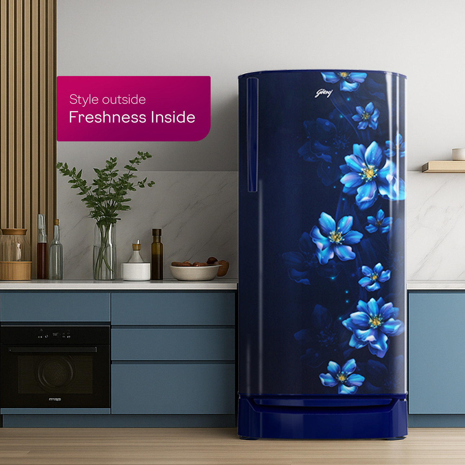 Image of Godrej 183 L Direct Cool Single Door 2 Star Refrigerator with 24 Days Farm Freshness 20L Jumbo Vegetable Tray Toughened Glass Shelves 2.5L Bottle Space