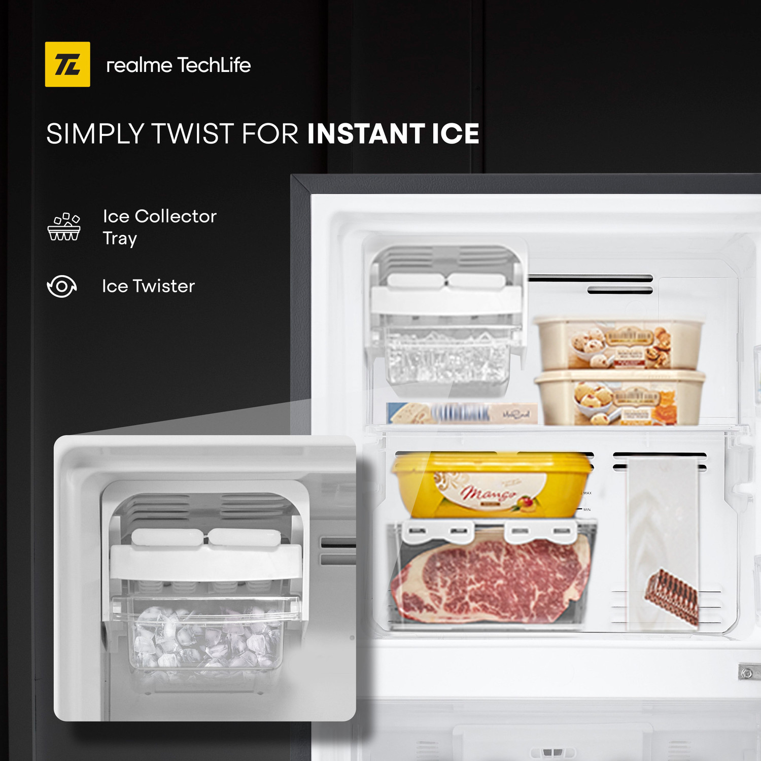 Image of realme TechLife 253 L Frost Free Double Door 2 Star Refrigerator with Silver Ion Technology and Ice Twister