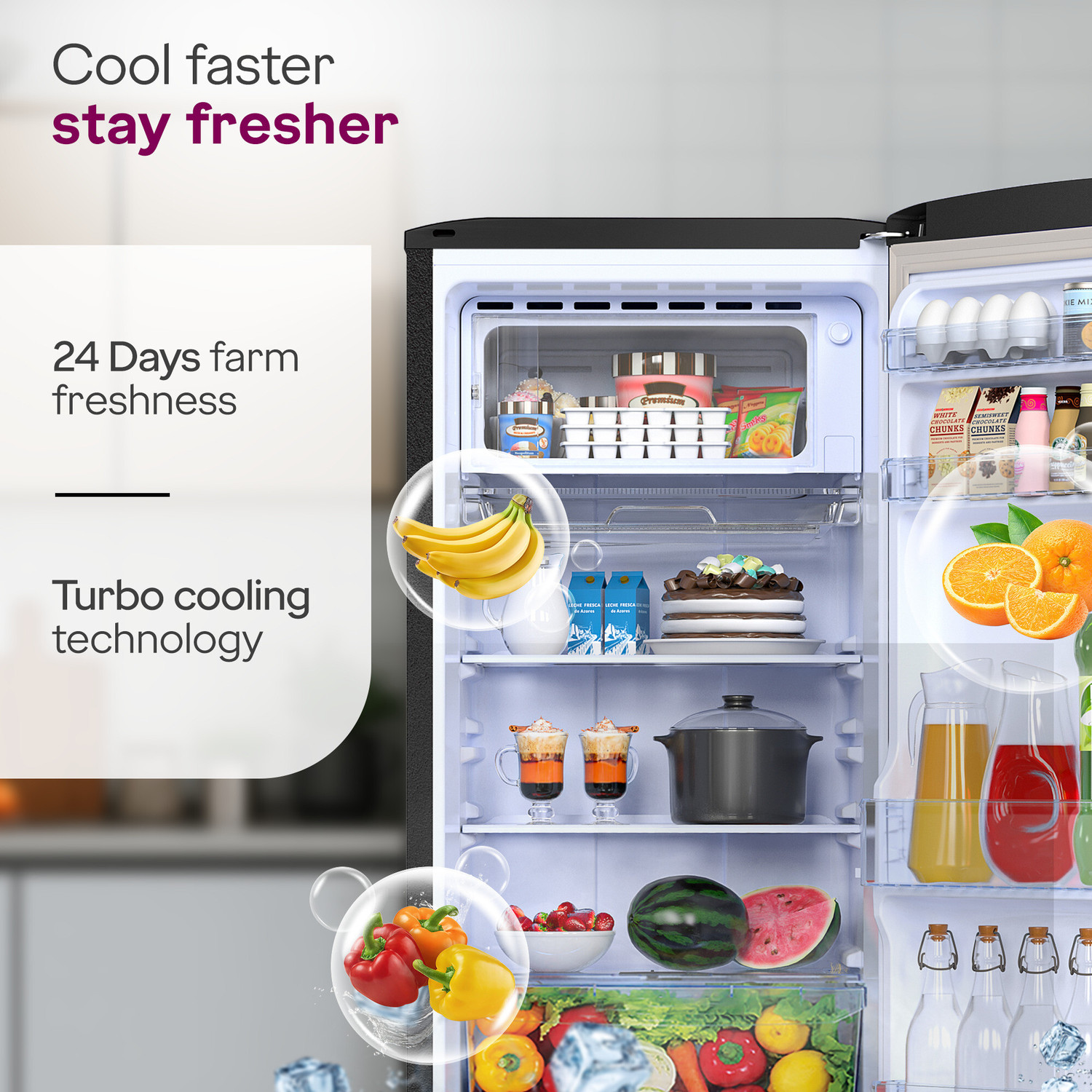 Image of Godrej 194 L Direct Cool Single Door 5 Star Refrigerator with Base Drawer with Turbo Cooling Technology With Energy Efficient Inverter Compressor