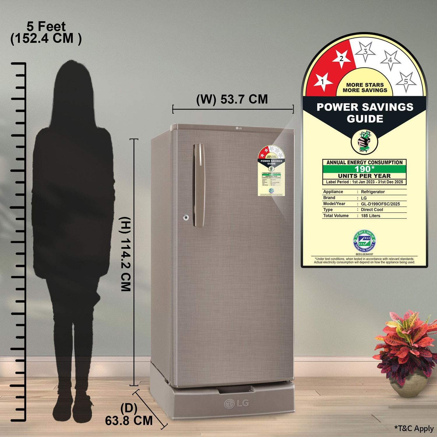 Image of LG 185 L Direct Cool Single Door 2 Star Refrigerator with Base Drawer