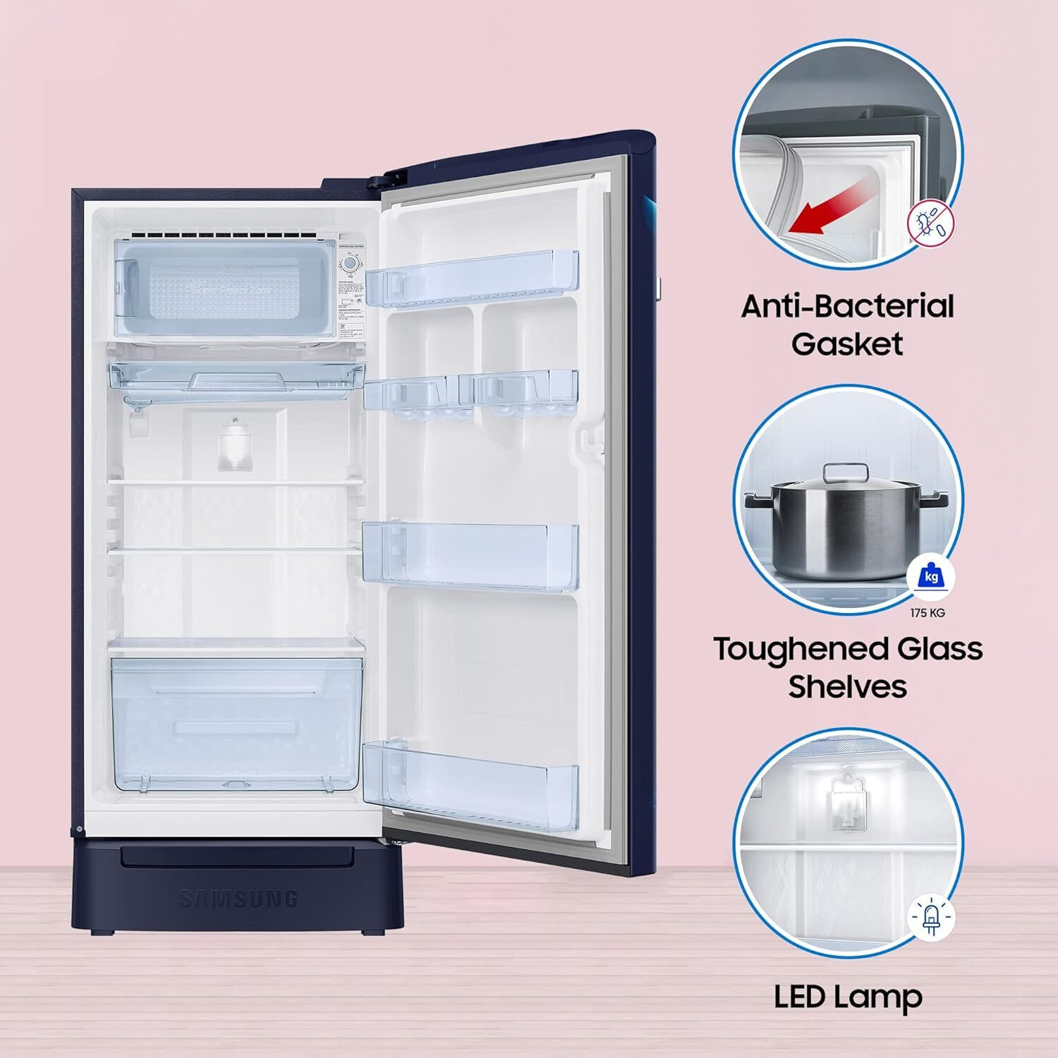 Image of Samsung 189 L Direct Cool Single Door 5 Star Refrigerator
