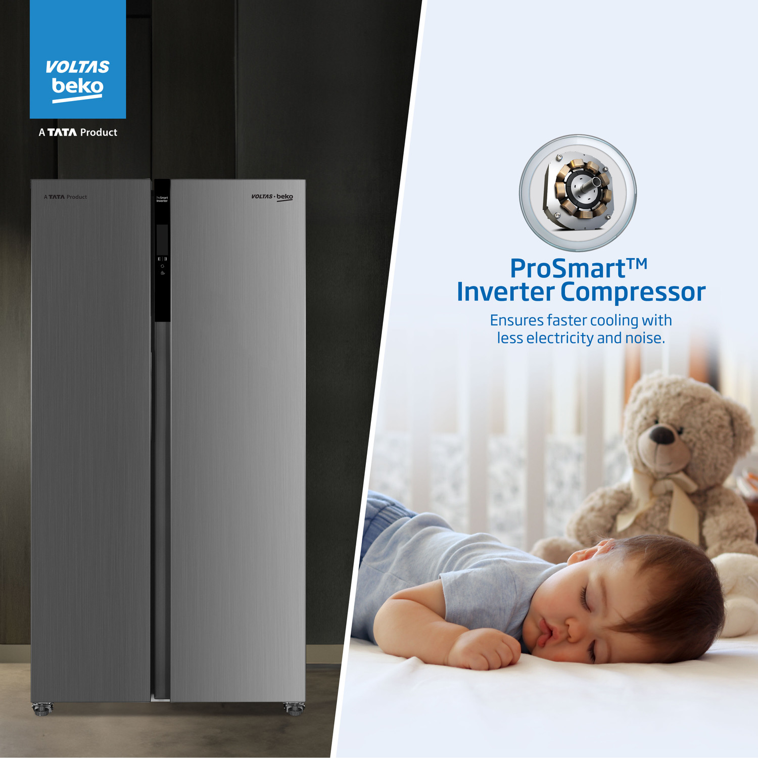 Image of Voltas Beko 563 L Frost Free Side by Side Refrigerator