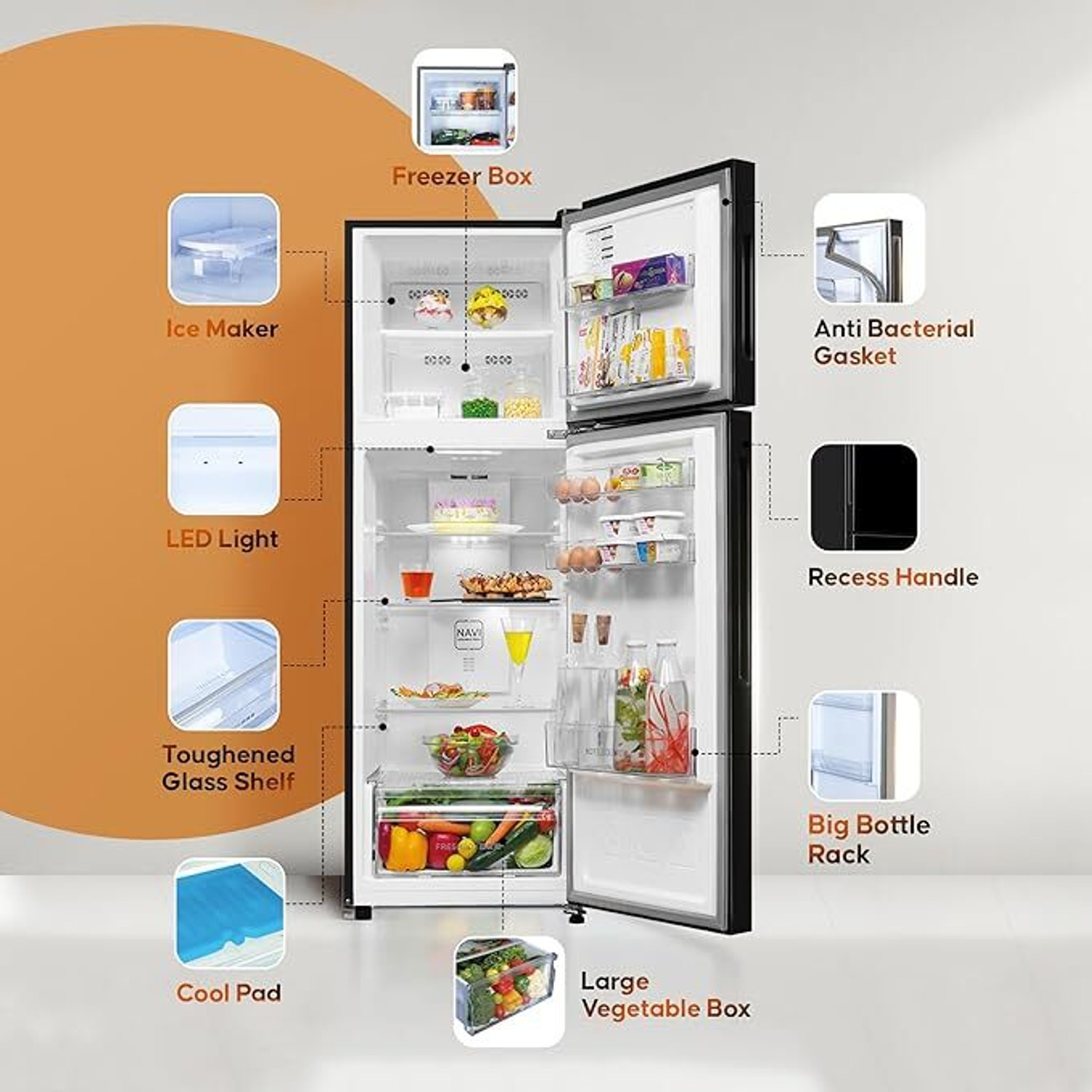Image of Haier 240 L Frost Free Double Door Top Mount 2 Star Refrigerator