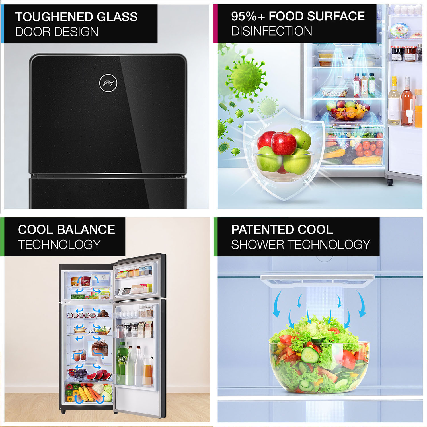 Image of Godrej 265 L Frost Free Double Door 2 Star Refrigerator