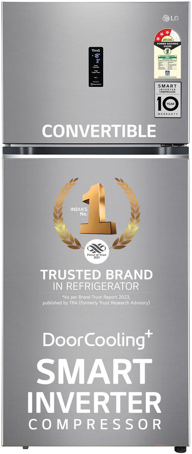 Image of LG 398 L Frost Free Double Door Top Mount 3 Star Convertible Refrigerator