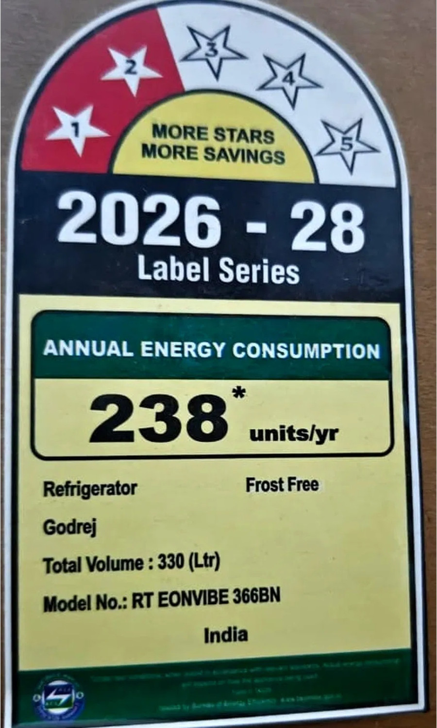Image of Godrej 330 L Frost Free Double Door 2 Star Convertible Refrigerator