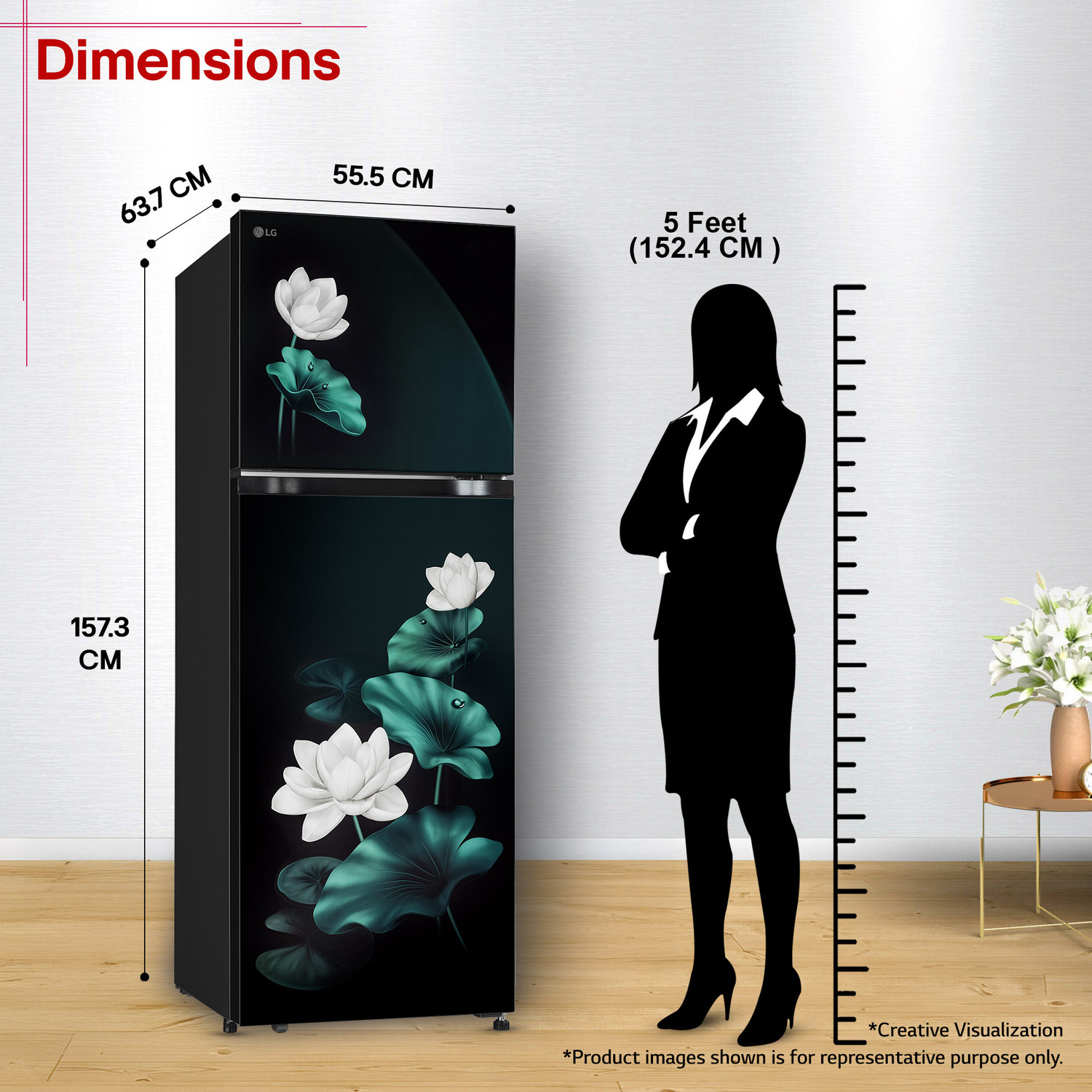 Image of LG 251 L Frost Free Double Door 2 Star Convertible Refrigerator with Convertible, Smart Mode, Multi Air Flow, Express Freeze, Deodorizer, Fresh Zone, Works Without Stabilizer, Inverter Compressor, Auto connect & 2026 Model