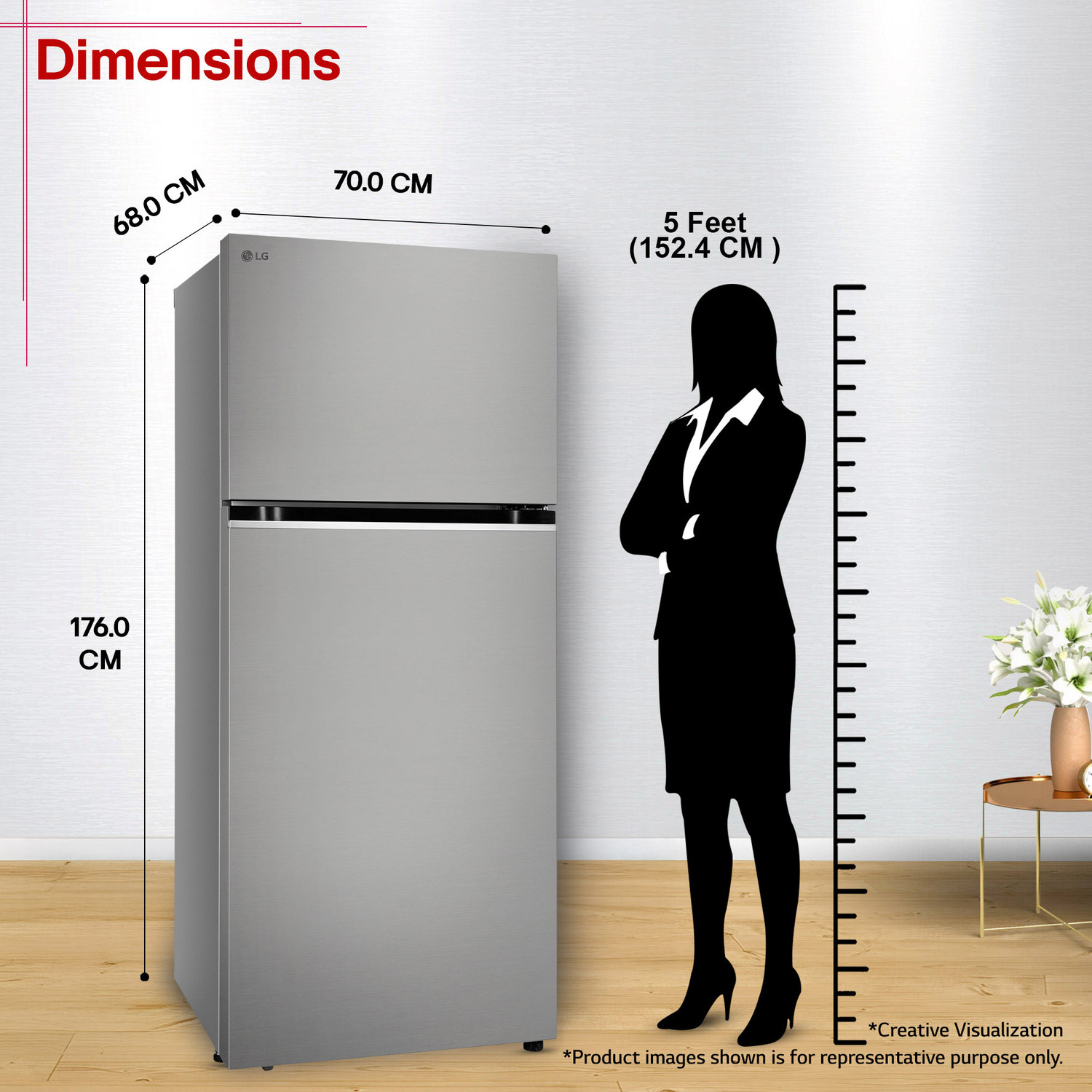 Image of LG 398 L Frost Free Double Door 3 Star Convertible Refrigerator with Smart Inverter, Wi-Fi Enabled, Multi Air Flow Cooling, Express Freeze, Convertible, diagnosis, Deodorizer & 2026 Model