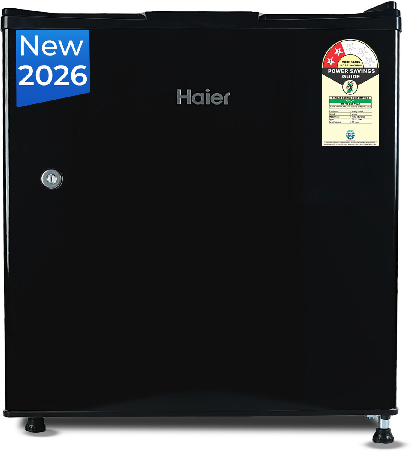 Image of Haier 50 L Direct Cool Single Door 2 Star Refrigerator with Chiller Freezer Box, LED Light for Clear View, Lock & Key and Easy Clean Back (2026 Model)