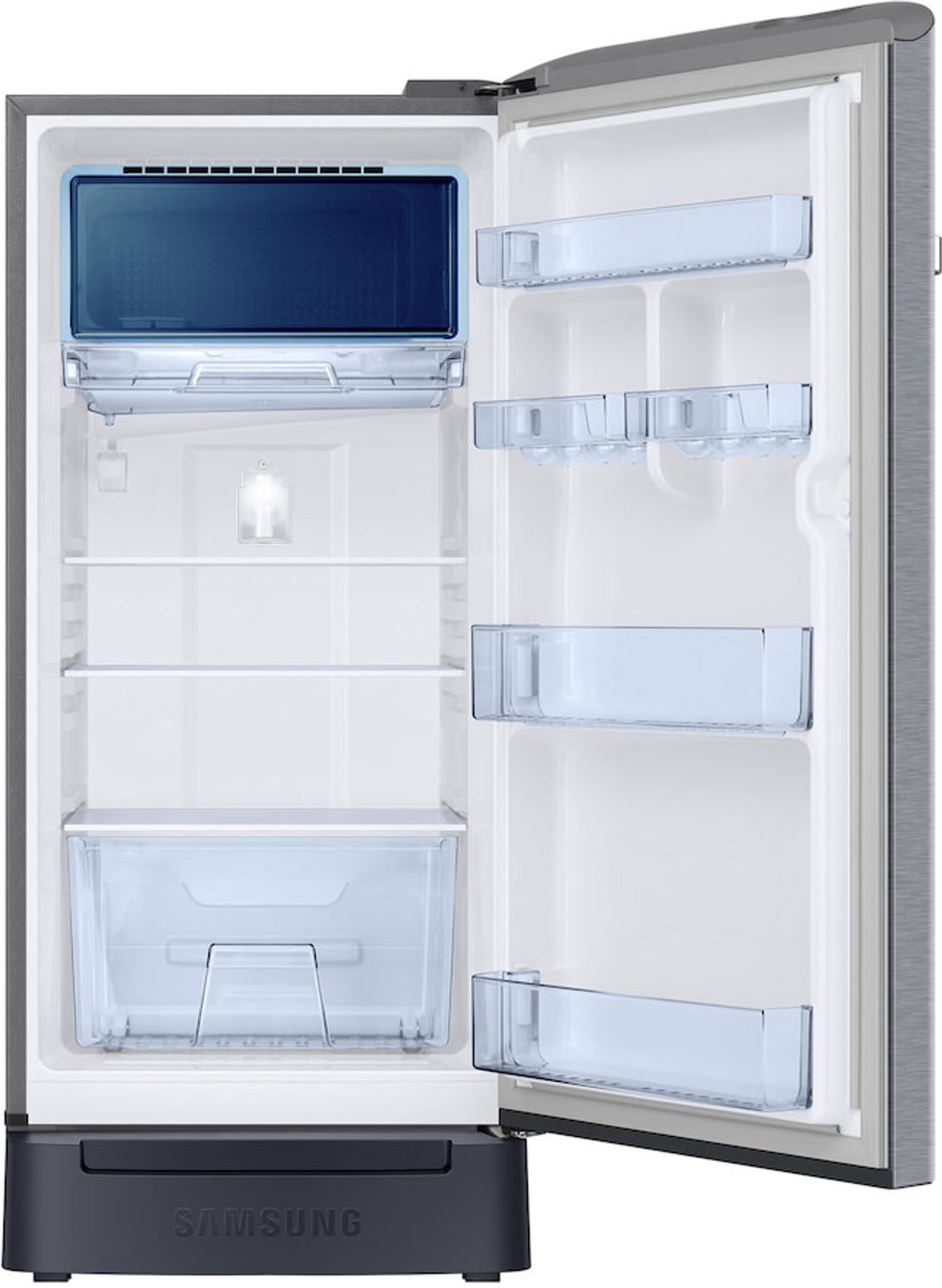 Image of Samsung 189 L Direct Cool Single Door 5 Star Refrigerator with Base Drawer (Elegant Inox Grey, RR21H2H25S8 /HL)