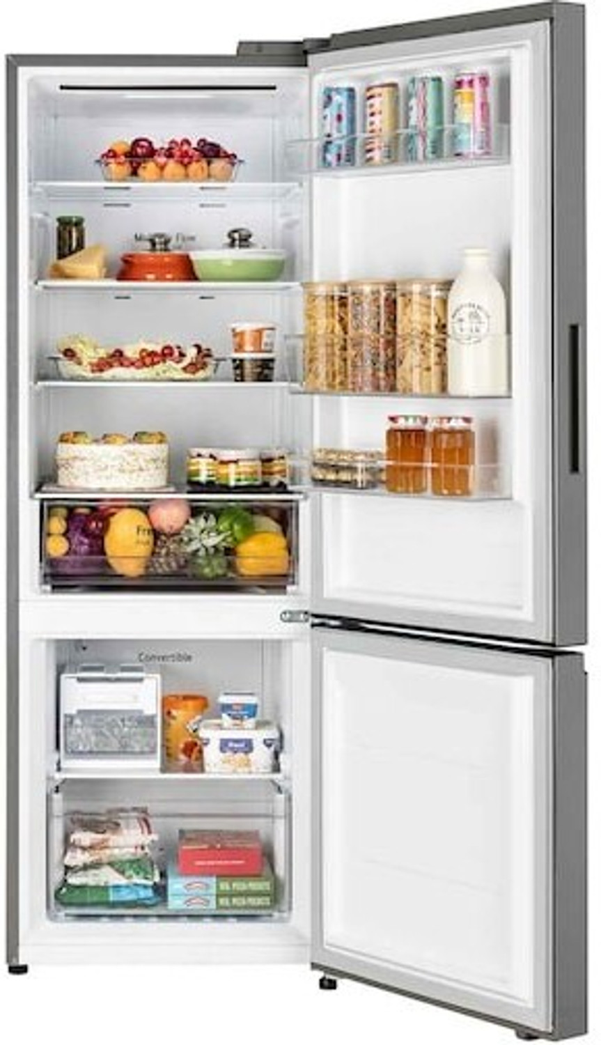 Image of LG 340 L Frost Free Double Door Bottom Mount 3 Star Convertible Refrigerator (Shiny Steel, B382DPZX)