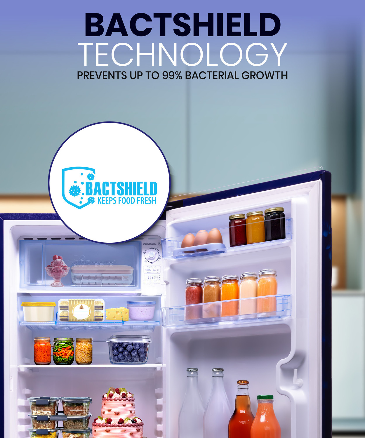 Image of Lloyd by Havells 188 L Direct Cool Single Door 3 Star Refrigerator with Rapid Freeze Technology - Ice in 29 minutes Inverter CompressorFleximax Design