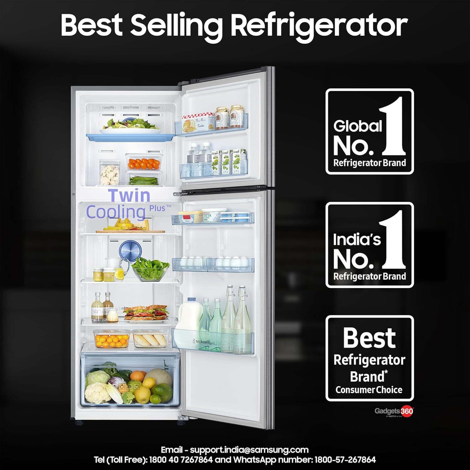 Image of Samsung 322 L Frost Free Double Door 3 Star Convertible Refrigerator with Digital Inverter, Convertible 5-in-1 and Display
