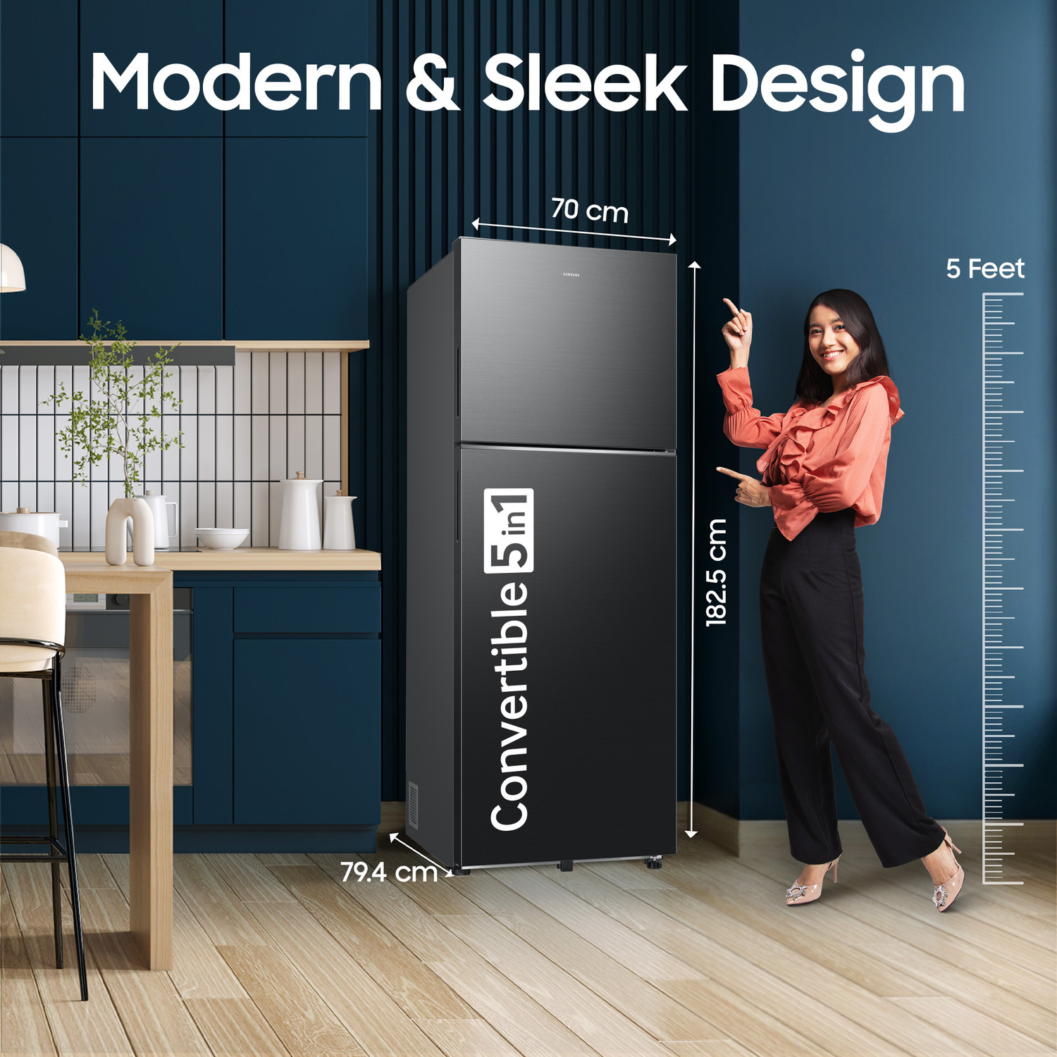 Image of Samsung 467 L Frost Free Double Door 3 Star Refrigerator