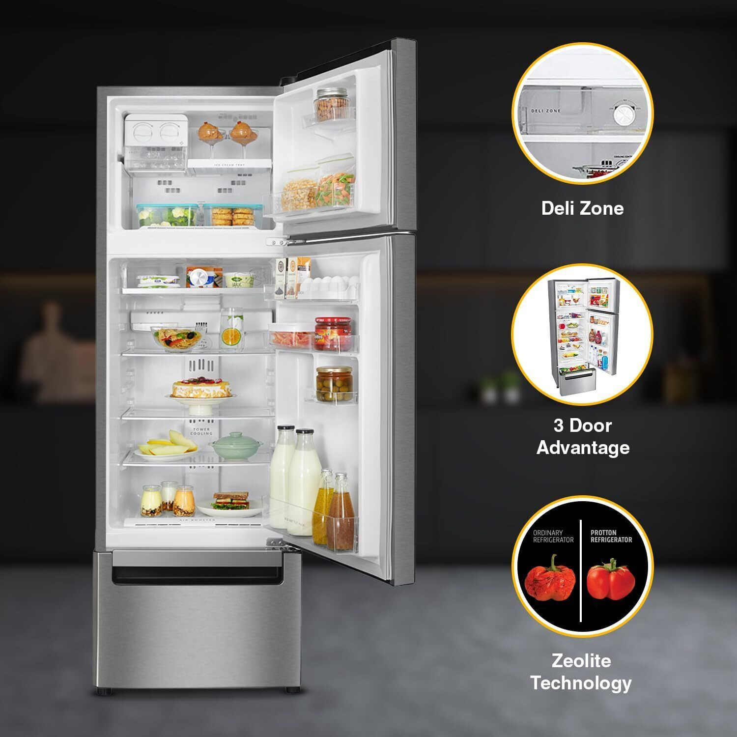Image of Whirlpool 215 L Frost Free Triple Door Refrigerator