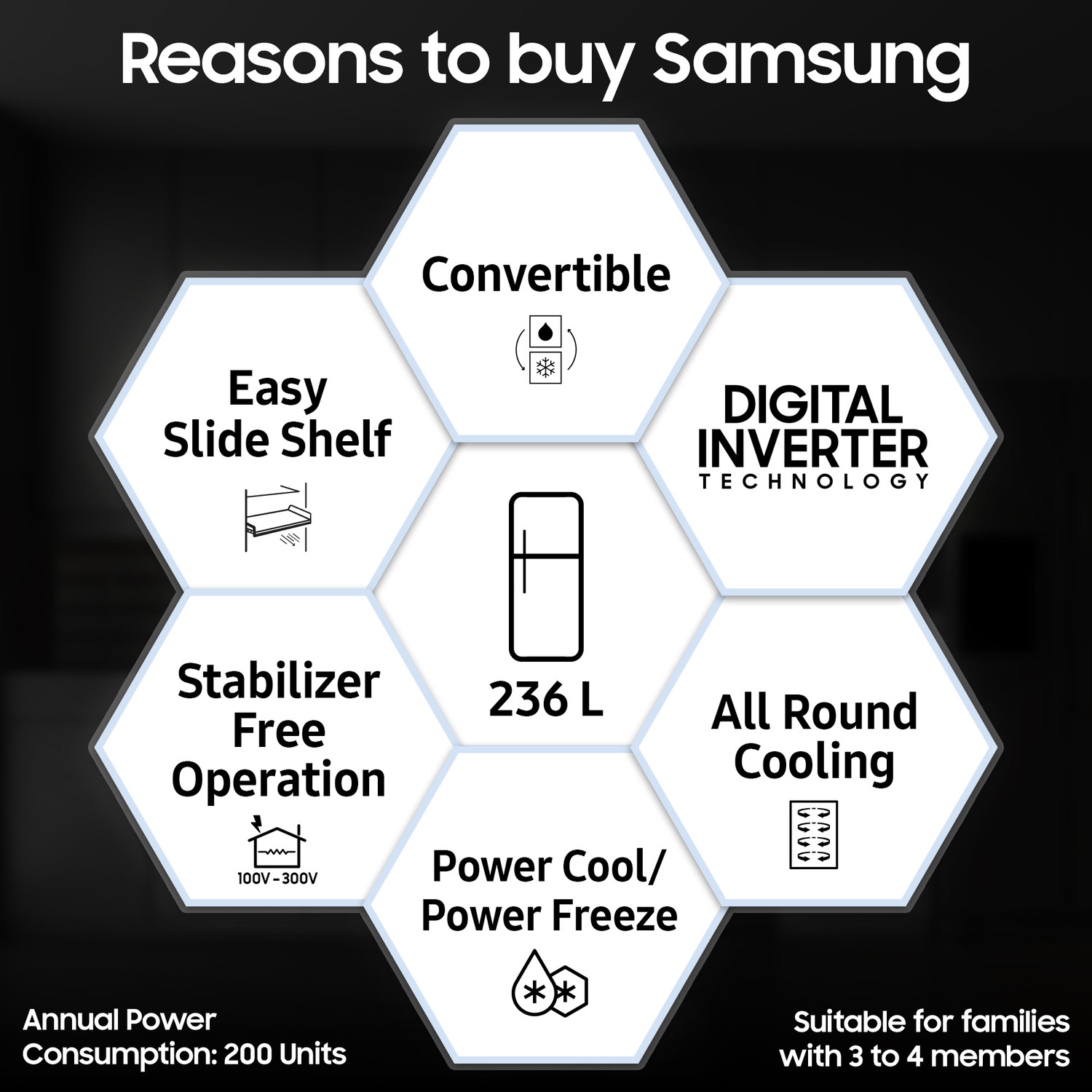 Image of Samsung 236 L Frost Free Double Door 3 Star Refrigerator