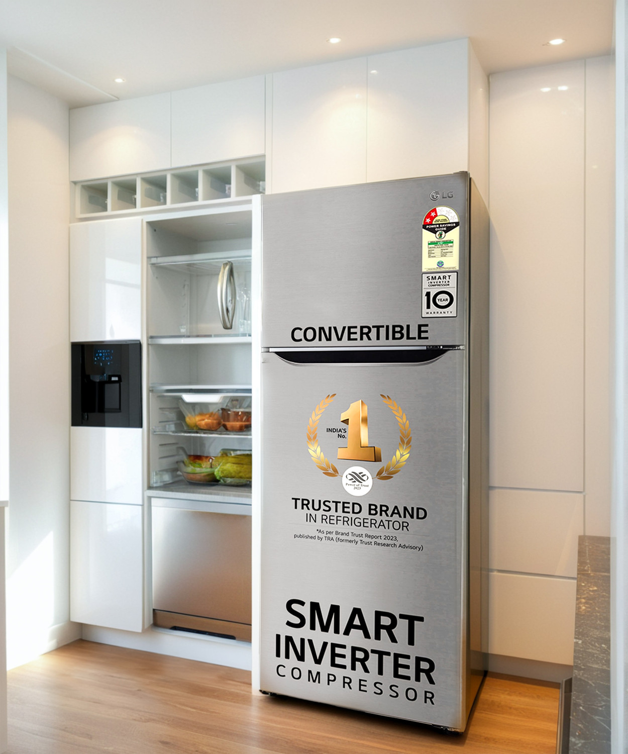 Image of LG 264 L Frost Free Double Door 2 Star Convertible Refrigerator with Smart Inverter Compressor