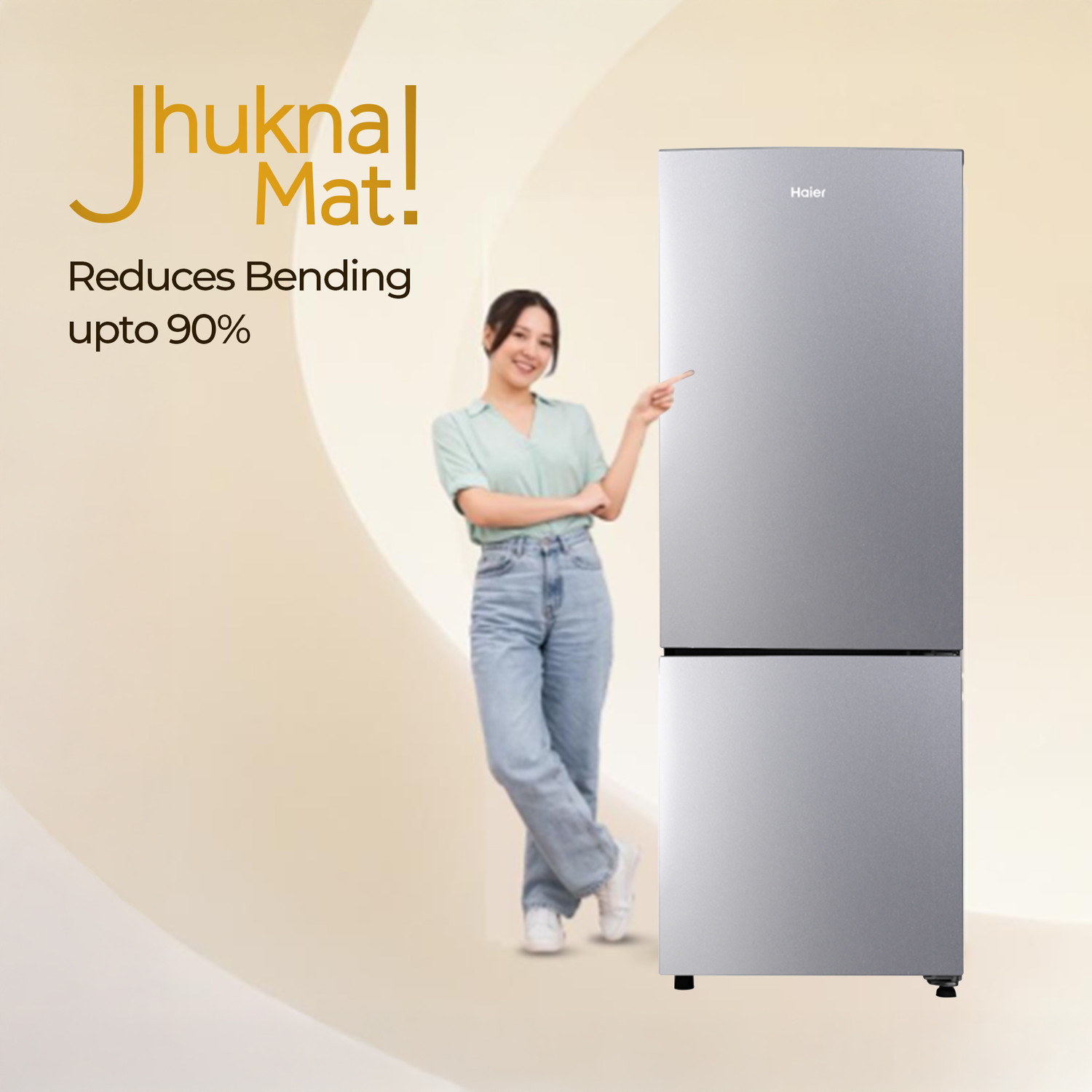 Image of Haier 237 L Frost Free Double Door 2 Star Refrigerator with Twin Inverter ,Bottom Mount,Freezer , ( 2026 Model)