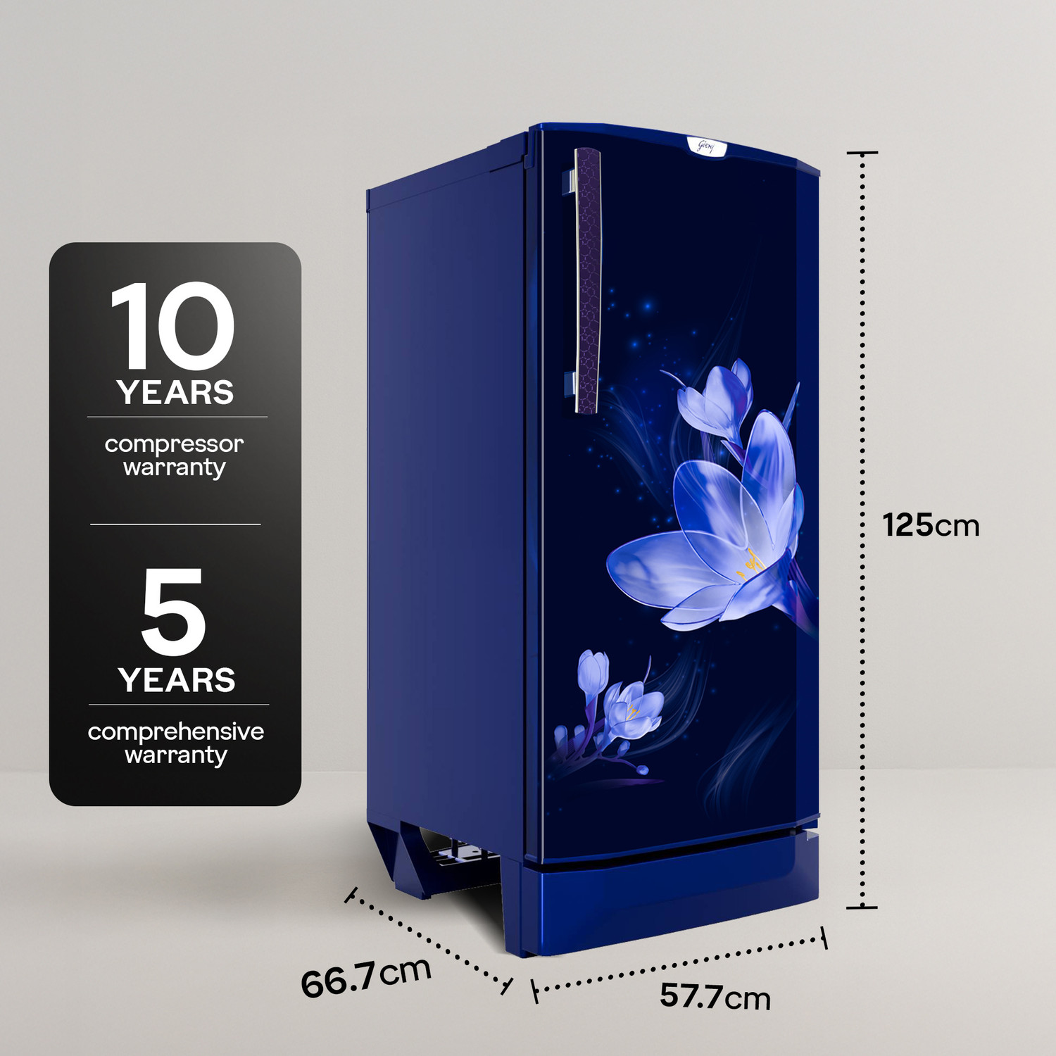 Image of Godrej 185 L Direct Cool Single Door 5 Star Refrigerator with 22L Jumbo Vegetable Tray Advanced Inverter Technology 2.5L Bottle Space
