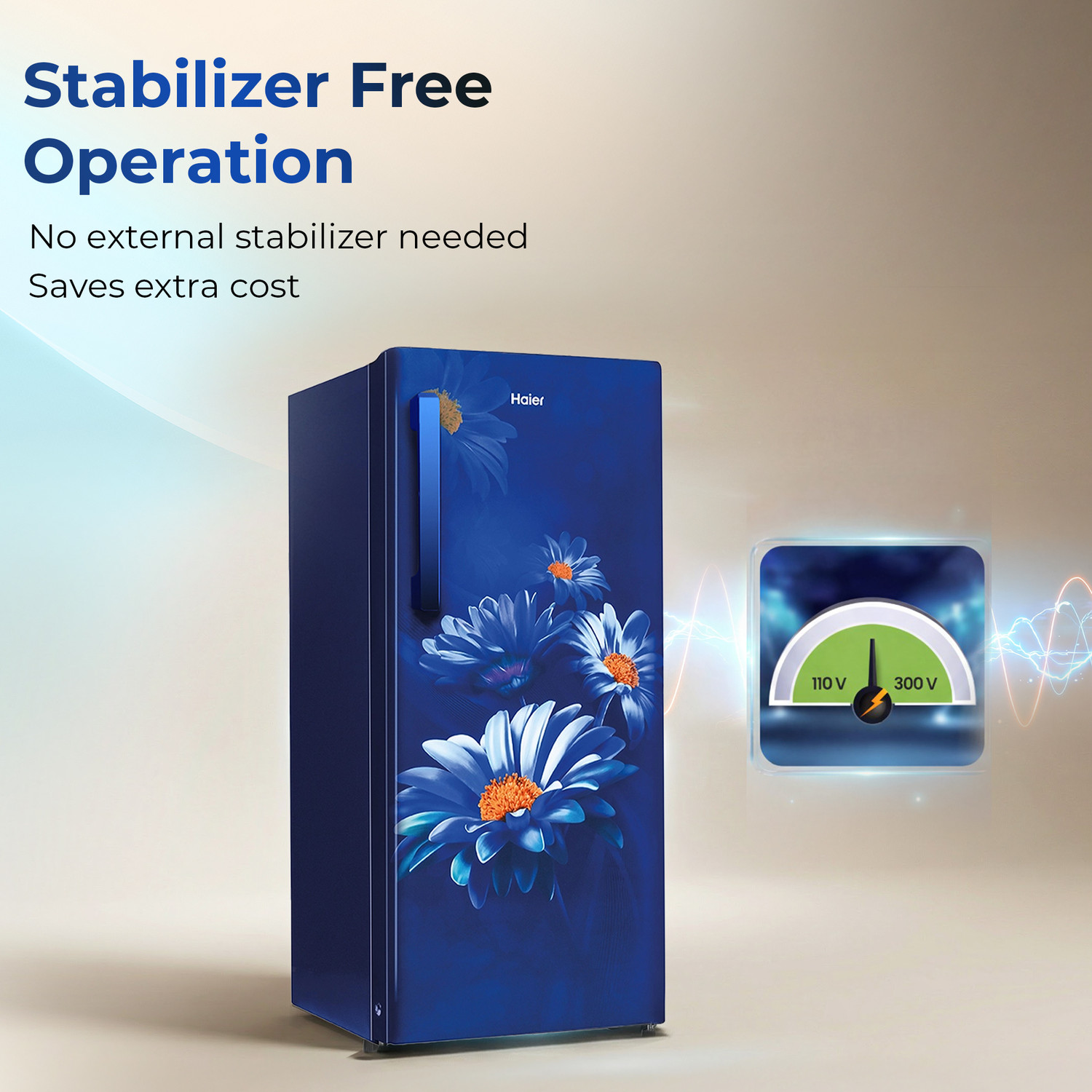 Image of Haier 190 L Direct Cool Single Door 2 Star Refrigerator with Fast Ice Making, Easy Clean Back, Large Vegetable Box ( 2026 Model)