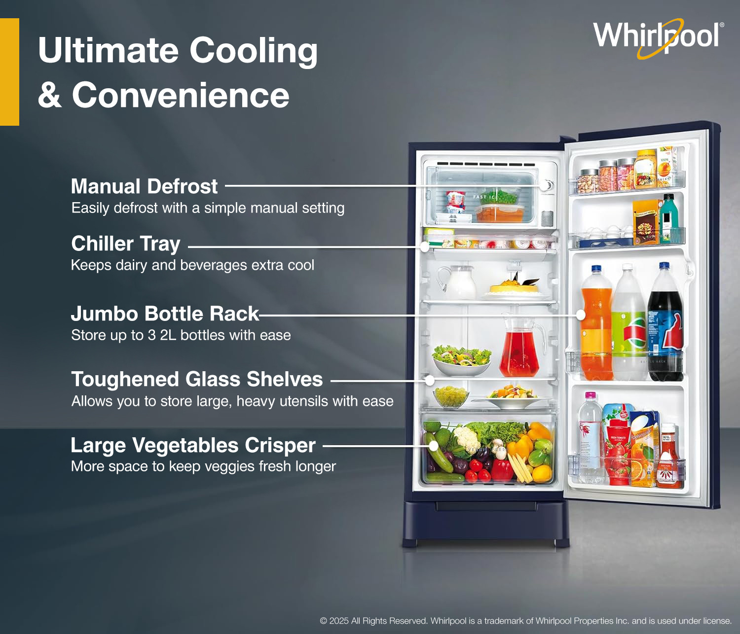Image of Whirlpool 192 L Direct Cool Single Door 4 Star Refrigerator with Base Drawer