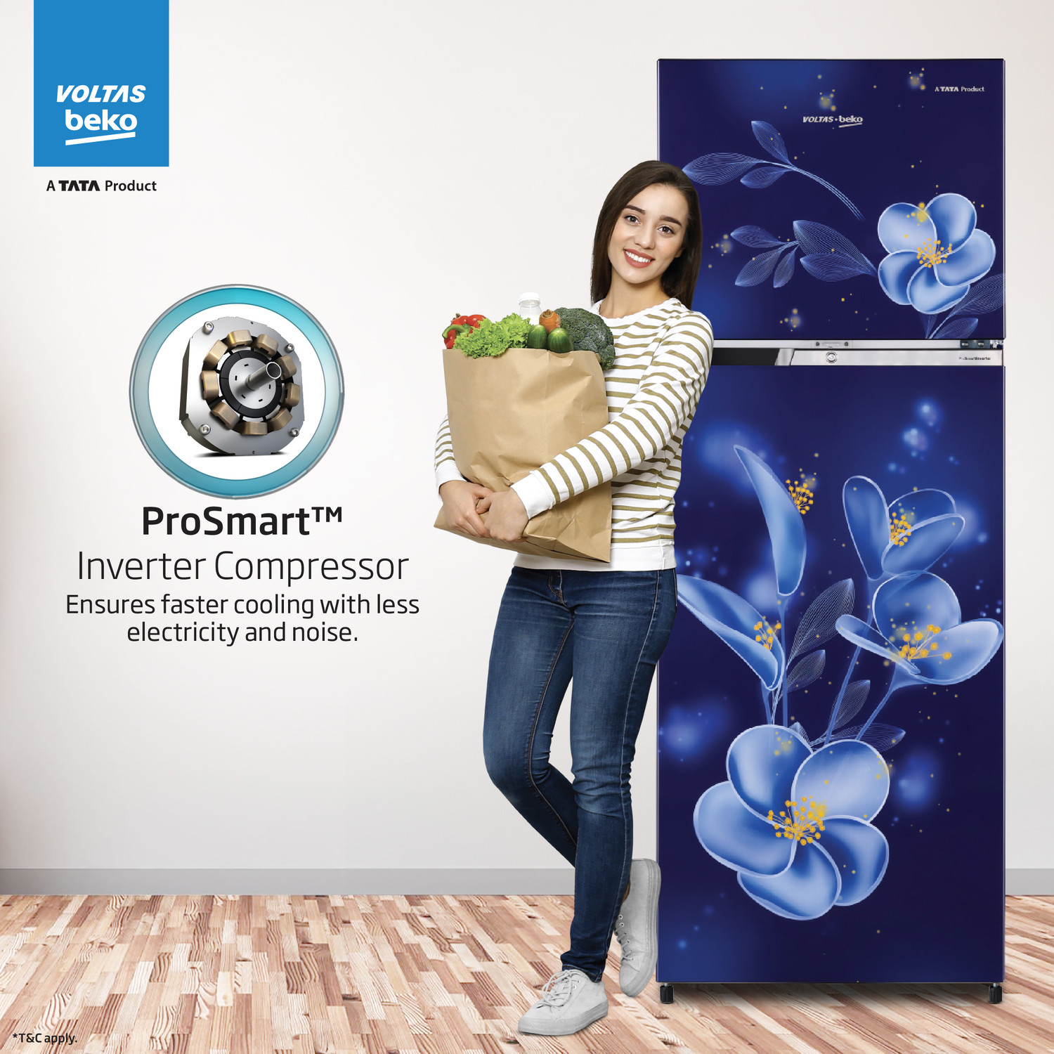 Image of Voltas Beko 243 L Frost Free Double Door 2 Star Refrigerator