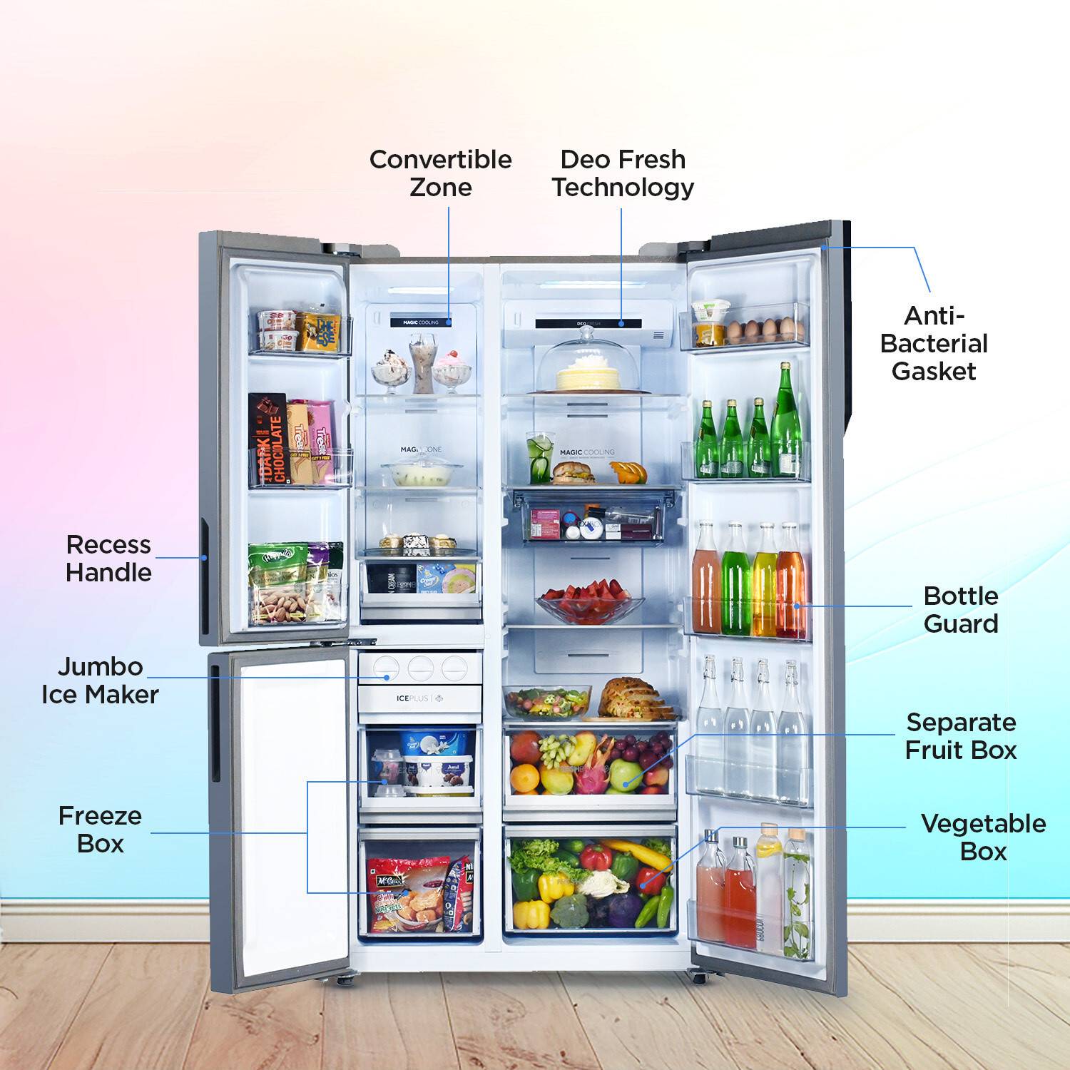 Haier 598 L Frost Free Triple Door Convertible Refrigerator with 