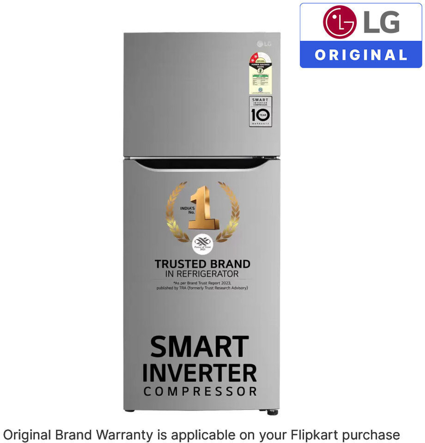 Image of LG 242 L Frost Free Double Door 2 Star Refrigerator with Smart Inverter Compressor, Multi Air Flow, & MOIST N FRESH