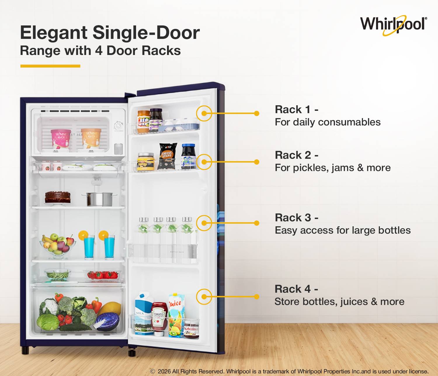 Whirlpool 192 L Direct Cool Single Door 4 Star Refrigerator - Image 3