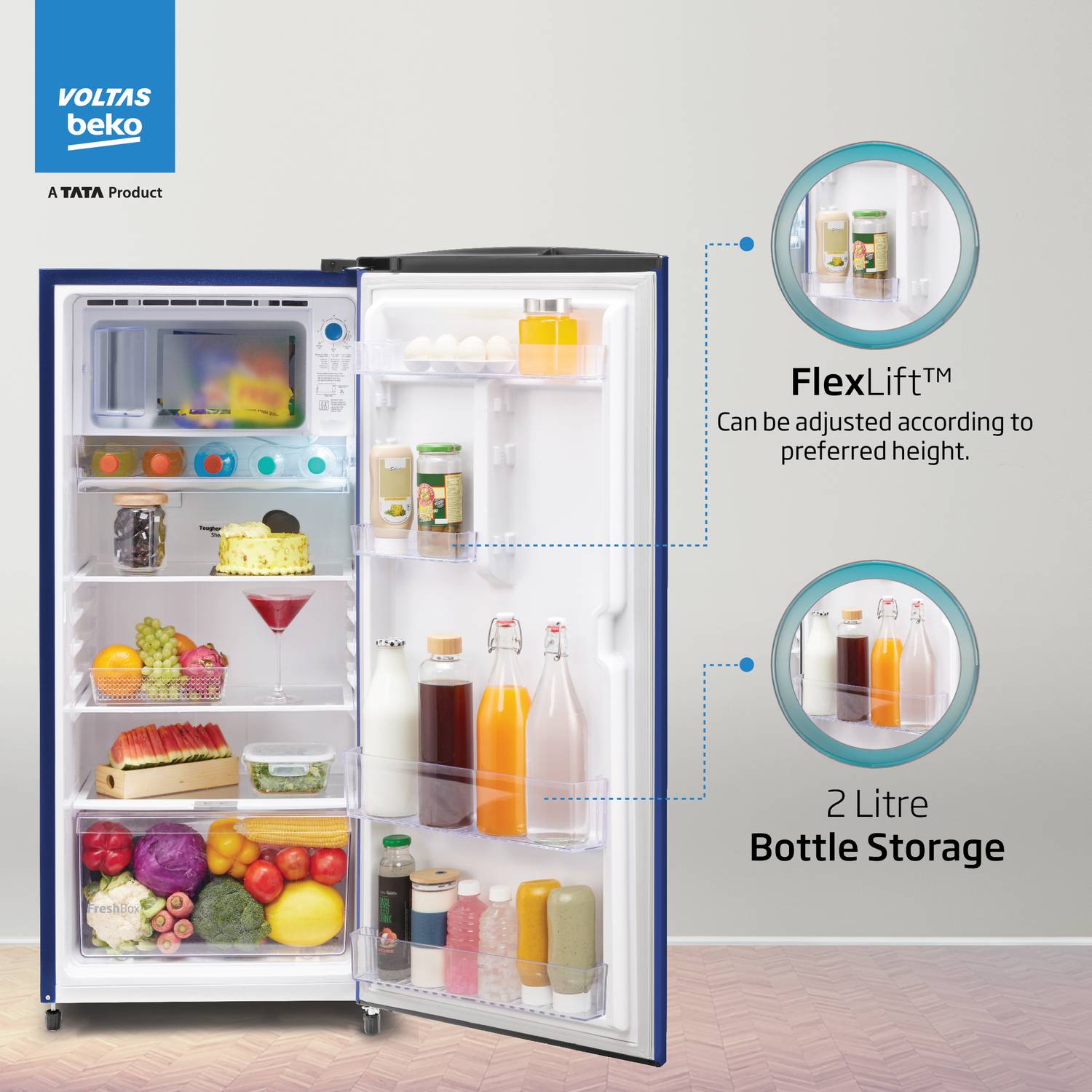 Voltas Beko by A Tata Product 183 L Direct Cool Single Door 4 Star