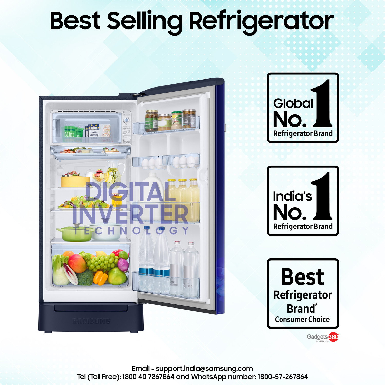 Image of Samsung 215 L Direct Cool Single Door 5 Star Refrigerator with Base Drawer with Digital Inverter, Single Touch Defrost, 2026 Model