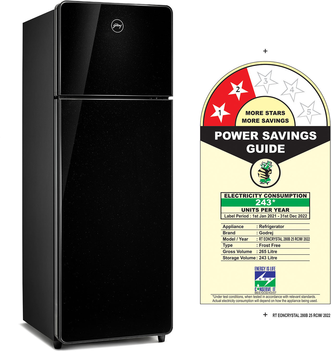 Image of Godrej 265 L Frost Free Double Door 2 Star Refrigerator