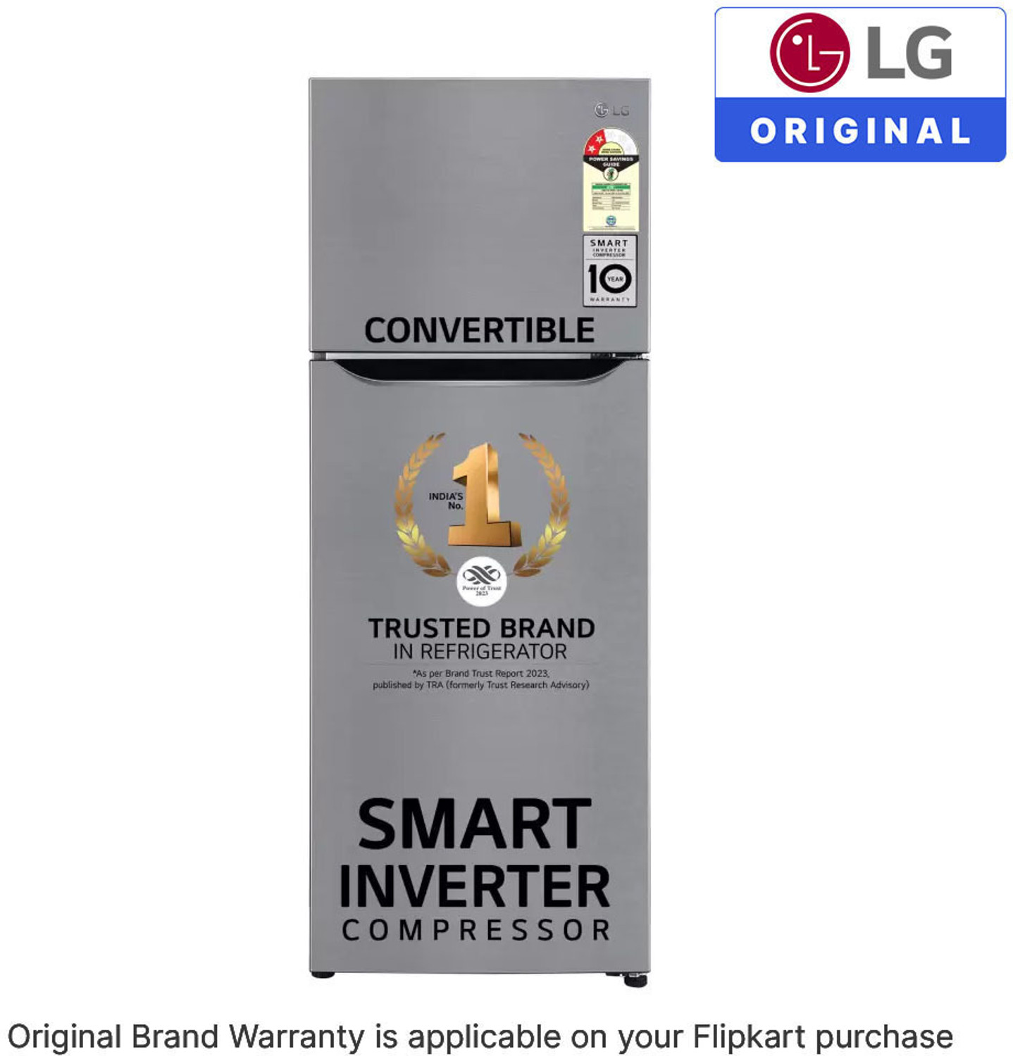 Image of LG 264 L Frost Free Double Door 2 Star Convertible Refrigerator with Smart Inverter Compressor