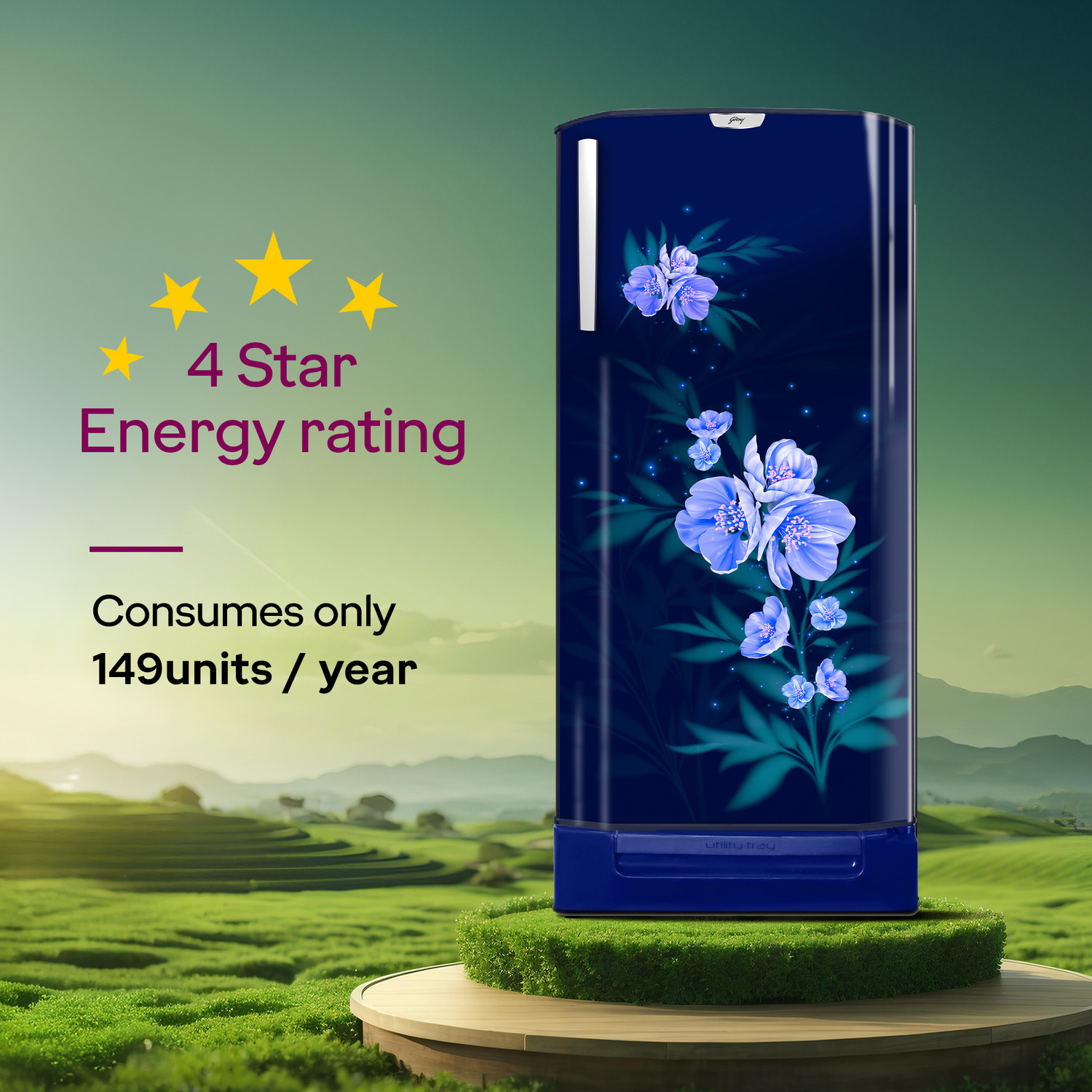 Image of Godrej 180 L Direct Cool Single Door 4 Star Refrigerator with Base Drawer with Faster Bottle Cooling And Ice Making