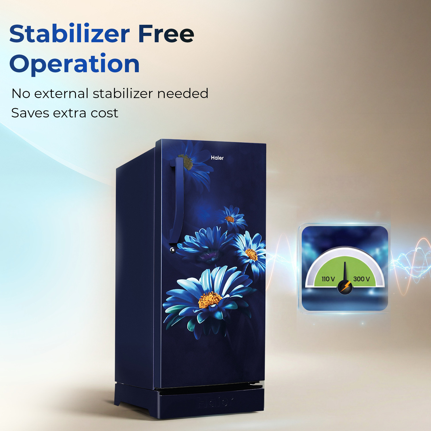 Image of Haier 190 L Direct Cool Single Door 5 Star Refrigerator with Base Drawer with Base Stand Drawer, Fast Ice Making, Easy Clean Back, Large Vegetable Box ( 2026 Model)
