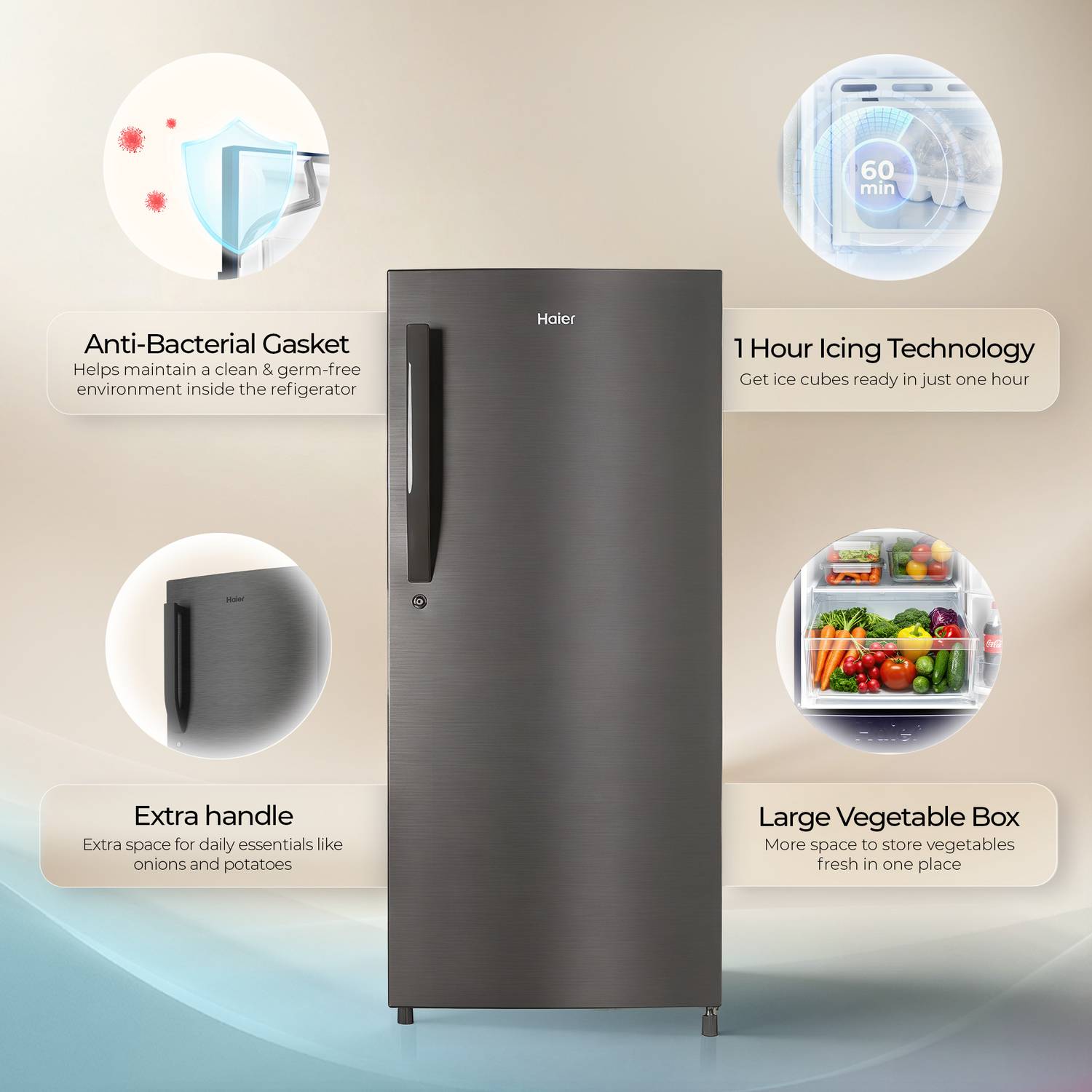 Haier 190 L 5 Star Direct Cool Refrigerator - Image 2