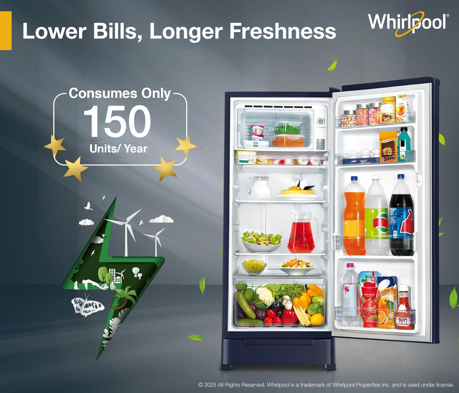 Image of Whirlpool 192 L Direct Cool Single Door 4 Star Refrigerator with Base Drawer