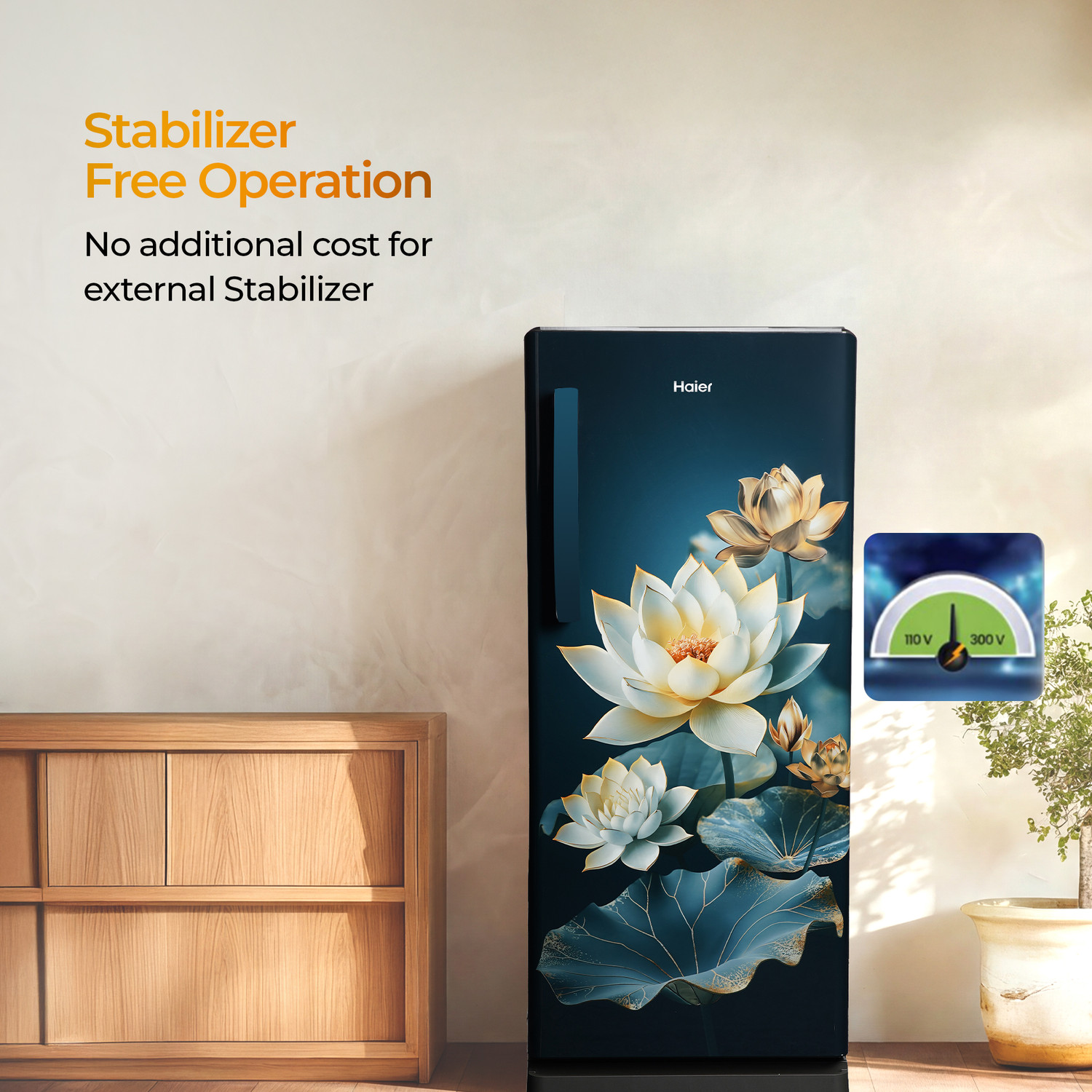 Image of Haier 190 L Direct Cool Single Door 5 Star Refrigerator with Base Drawer with Base Stand Drawer, Fast Ice Making, Easy Clean Back, Large Vegetable Box ( 2026 Model)