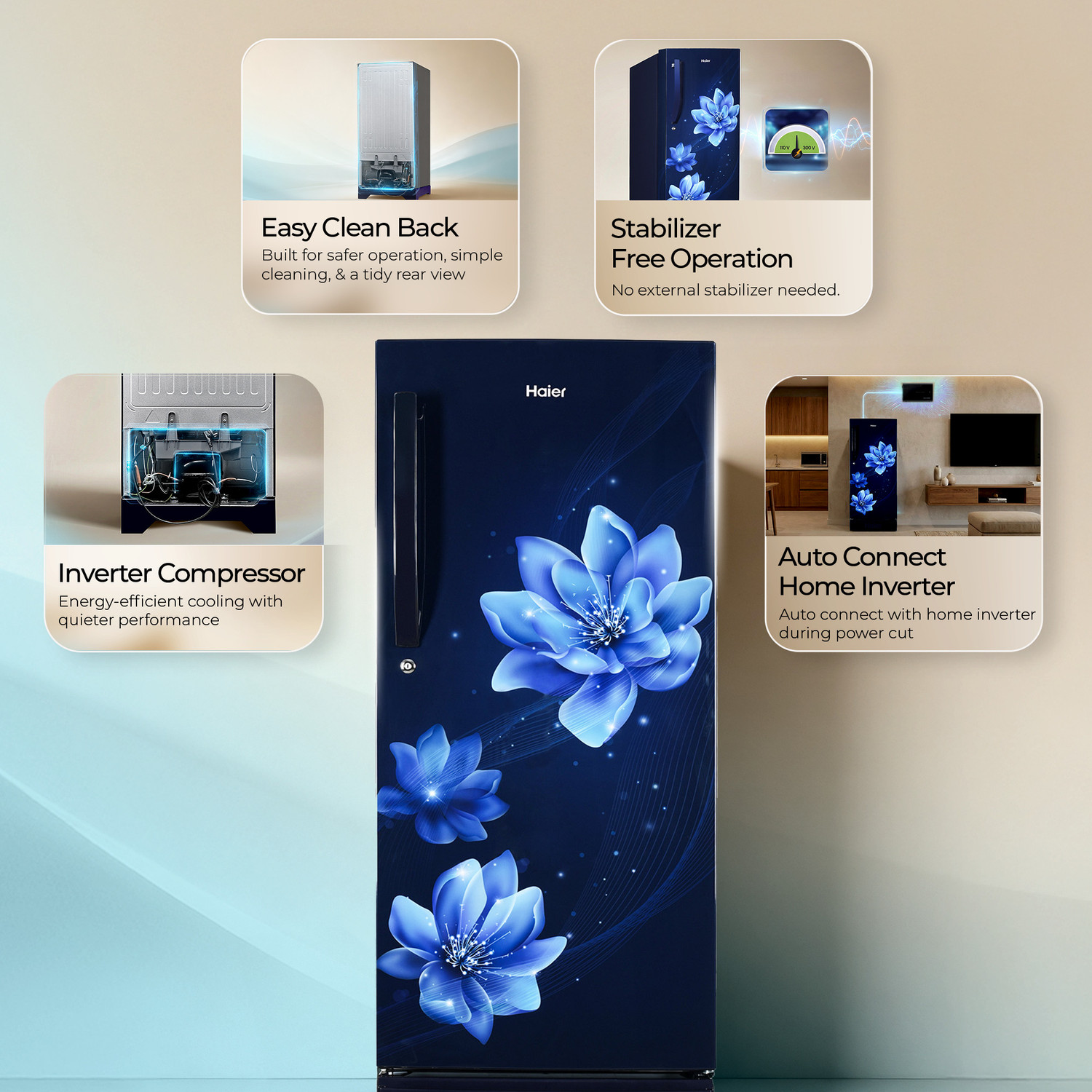 Image of Haier 190 L Direct Cool Single Door 5 Star Refrigerator with Base Drawer with Ice Formation possible in 60 Minutes, Easy & Safe Clean back, Large Veg Box
