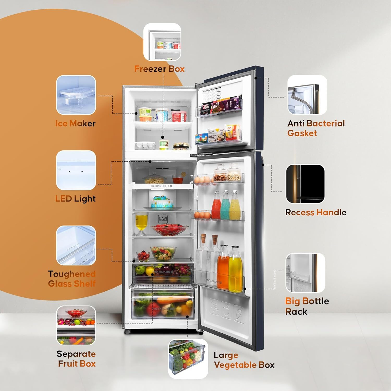 Image of Haier 268 L Frost Free Double Door Top Mount 2 Star Convertible Refrigerator