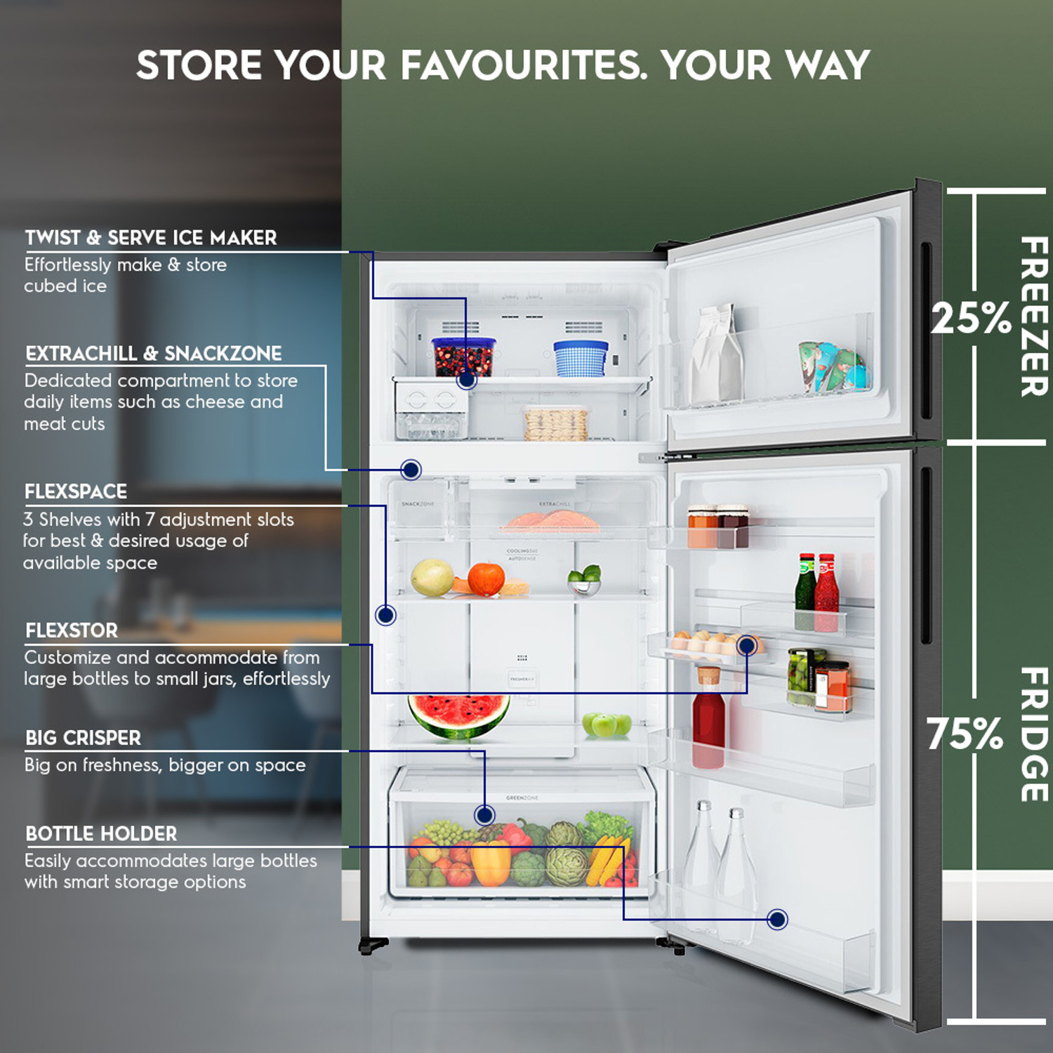 Image of Electrolux 503 L Frost Free Double Door 1 Star Refrigerator with �Inverter Refrigerator with AI AutoSense, GreenZone Technology, UltimateTaste 700
