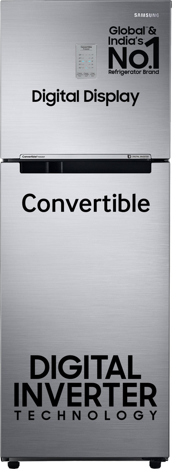 Image of Samsung 236 L Frost Free Double Door 3 Star Convertible Refrigerator with Digital Inverter and Display