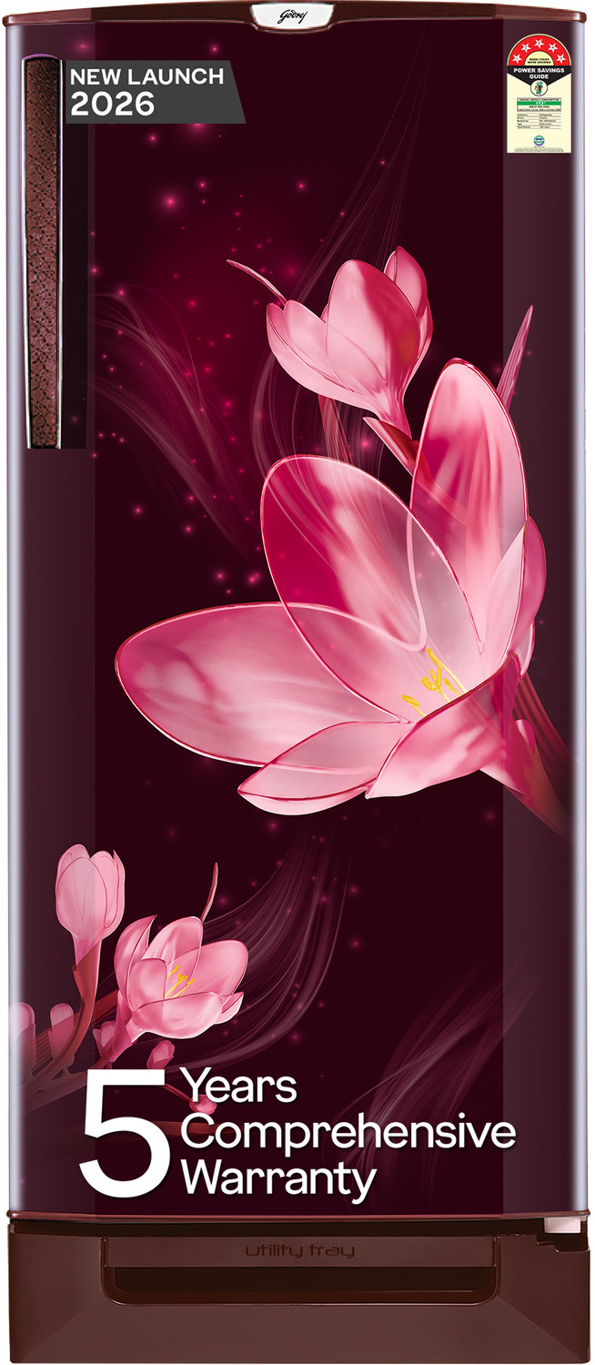 Image of Godrej 185 L Direct Cool Single Door 5 Star Refrigerator with 22L Jumbo Vegetable Tray Advanced Inverter Technology 2.5L Bottle Space