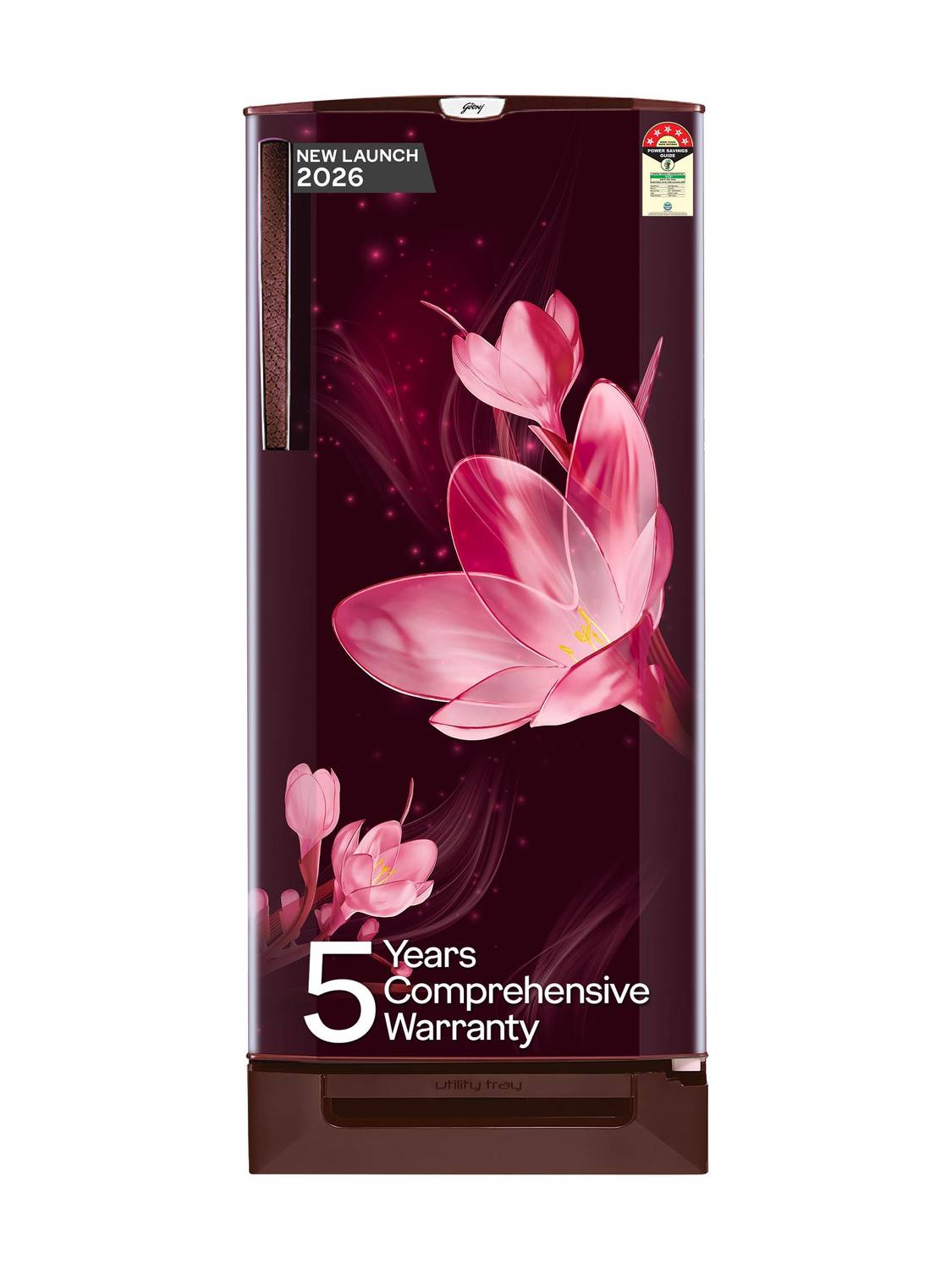 Godrej 185 L Direct Cool Single Door 5 Star Refrigerator with 22L Jumbo Vegetable Tray Advanced Inverter Technology 2.5L Bottle Space