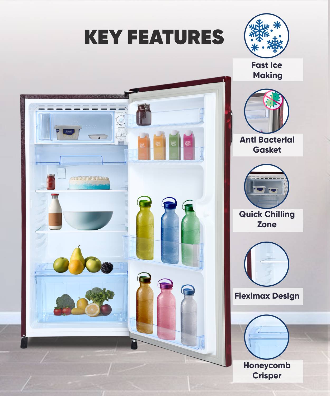 Lloyd 178 L Direct Cool Single Door 2 Star Refrigerator with with