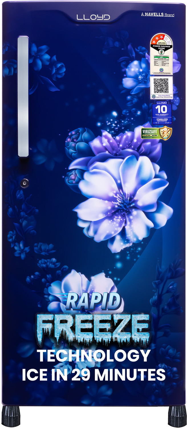 Image of Lloyd by Havells 188 L Direct Cool Single Door 3 Star Refrigerator with Rapid Freeze Technology - Ice in 29 minutes Inverter CompressorFleximax Design