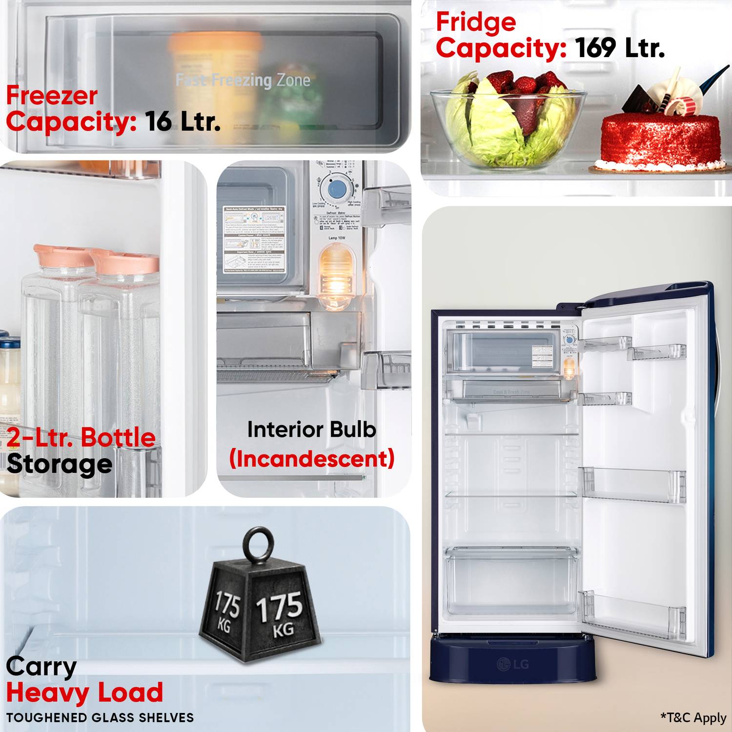 LG 185 L Direct Cool Single Door 5 Star Refrigerator - Image 5